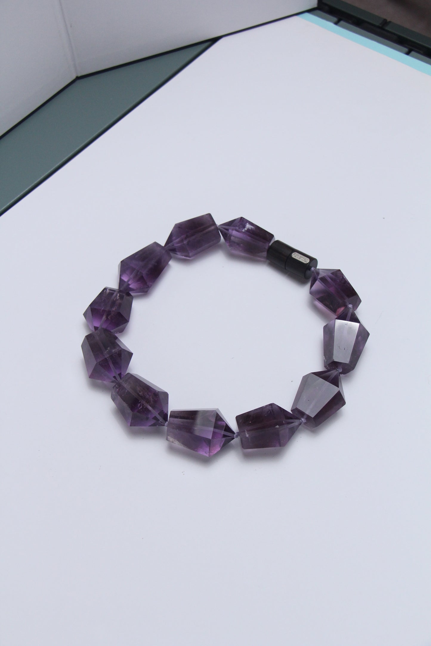 Necklace: amethyst, ebony