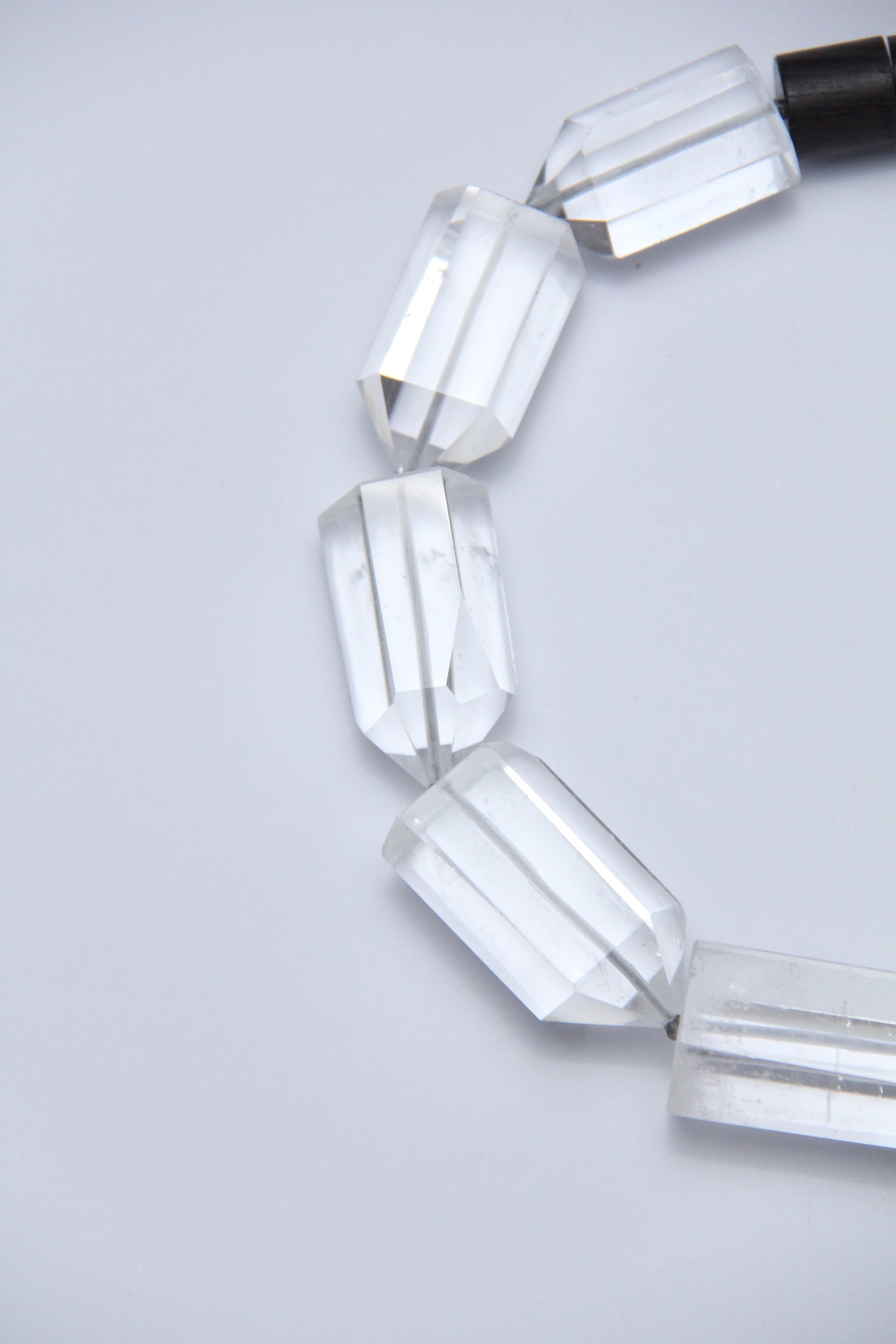 Necklace: quartz, ebony