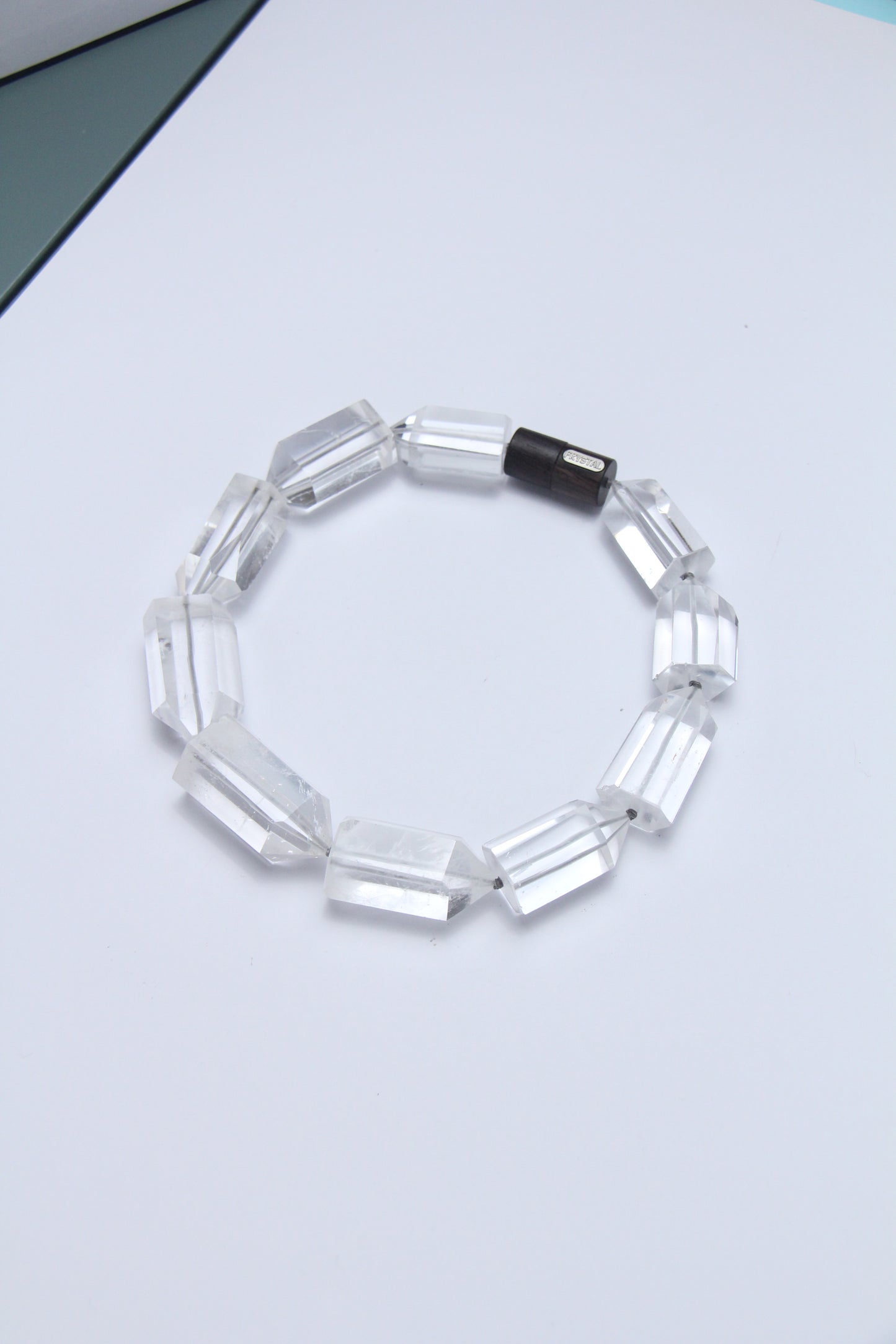 Necklace: quartz, ebony