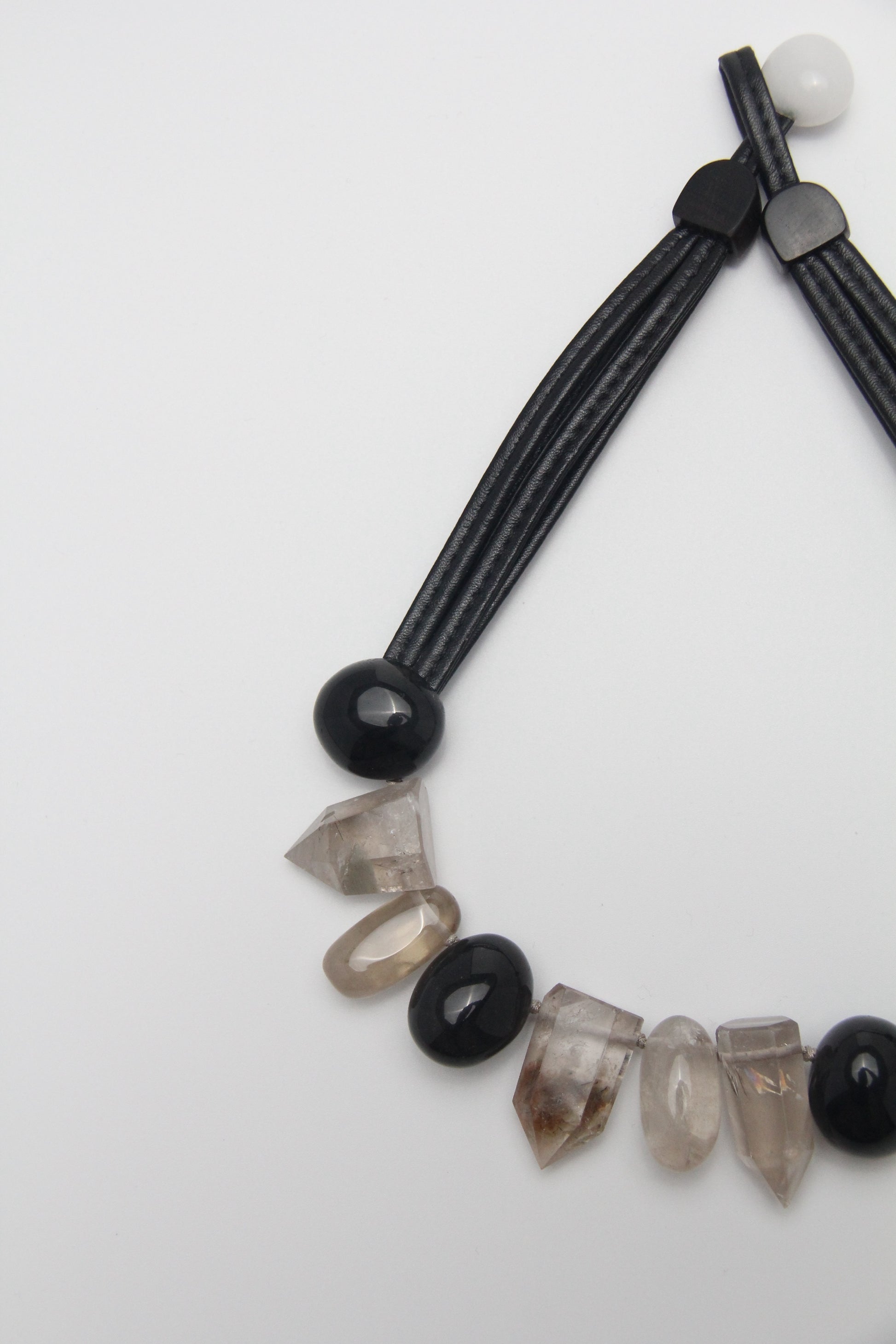 Chunky Crystal Necklace/Chunky Statement Necklace: phantom crystal, smoky quartz, obsidian