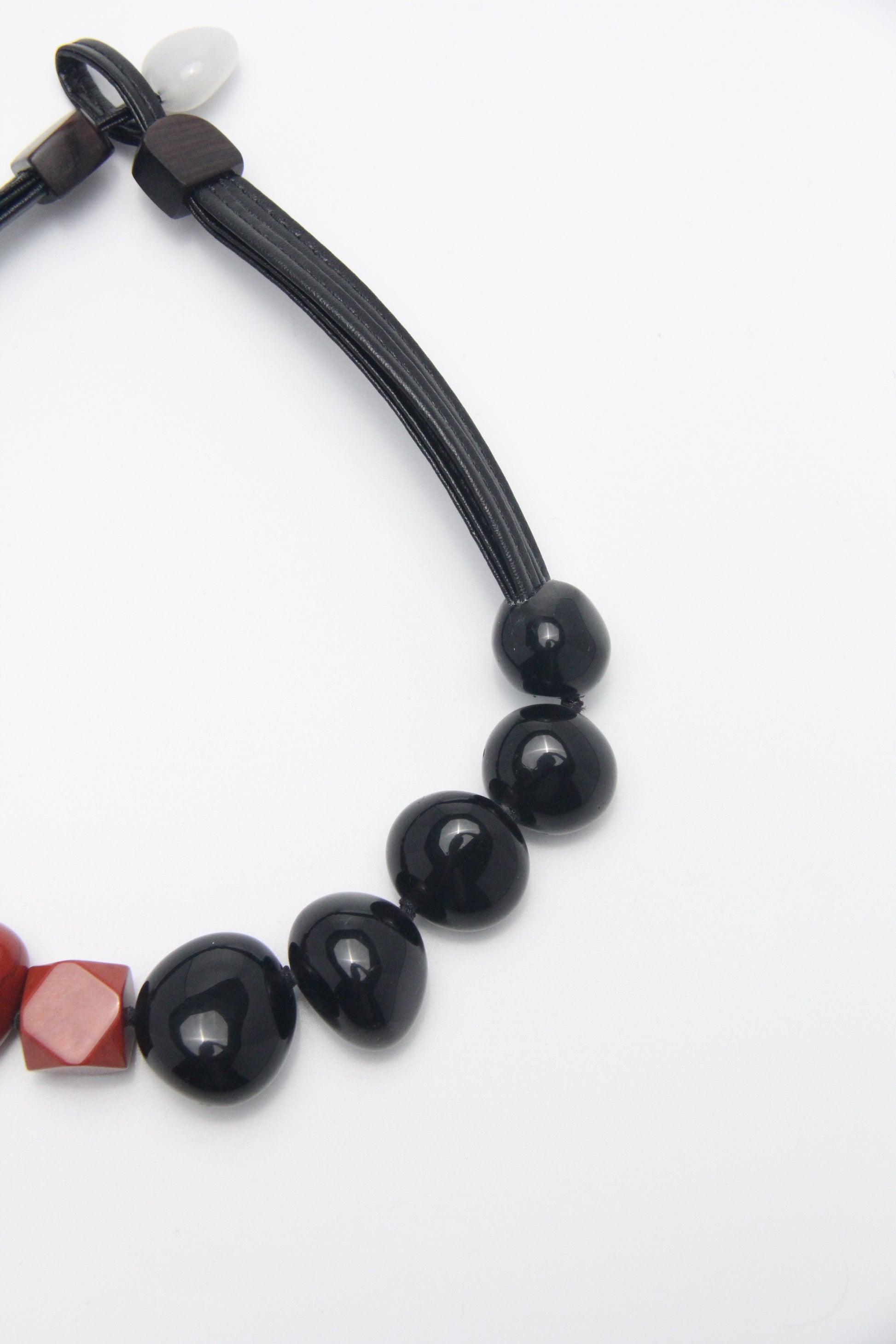 Chunky Crystal Necklace/Chunky Statement Necklace: obsidian, red jasper stone