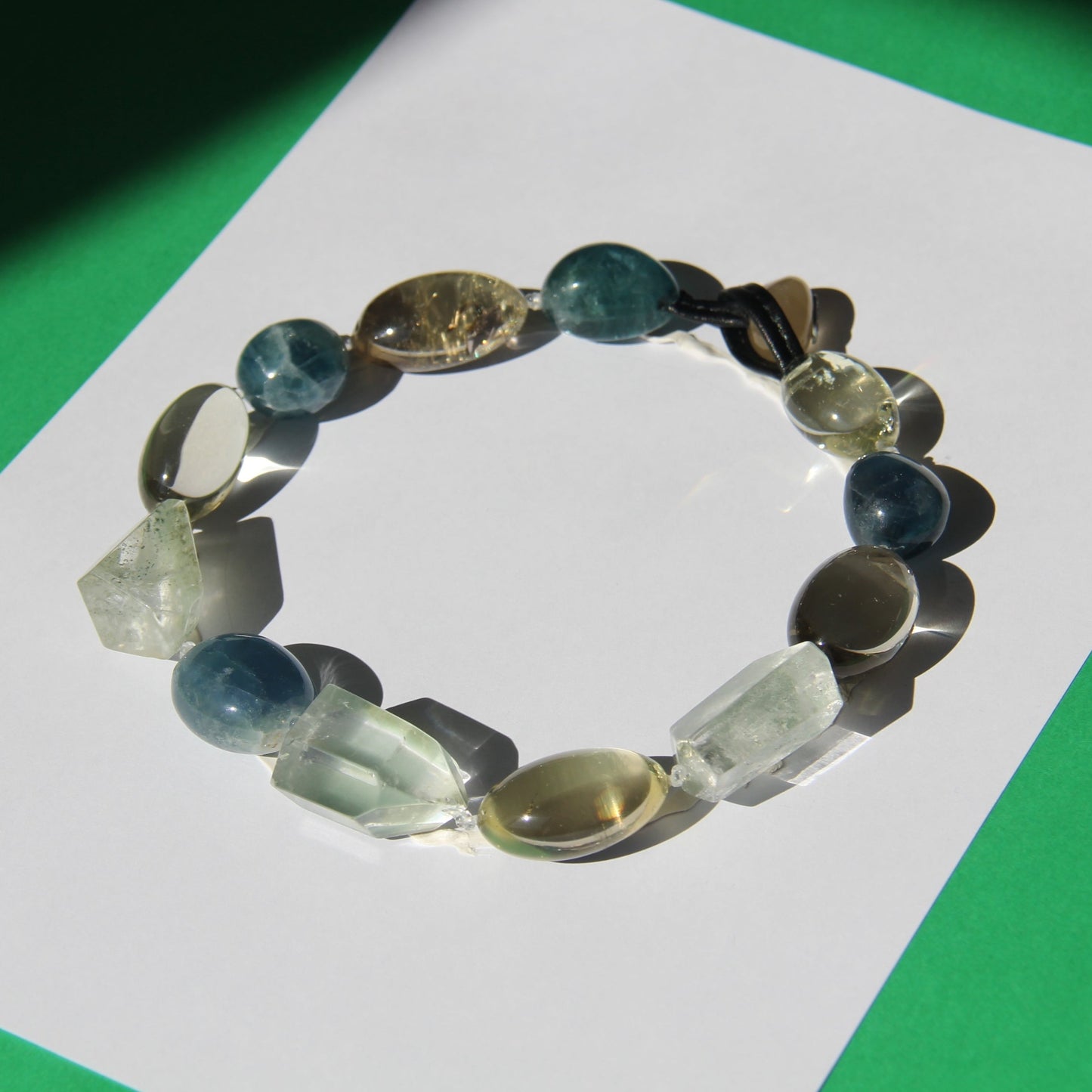 Necklace: citrine, fluorite