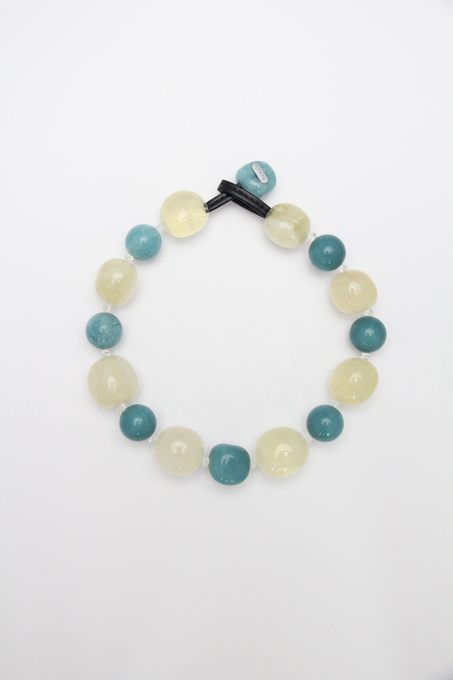 Necklace: citrine, blue chalcedony