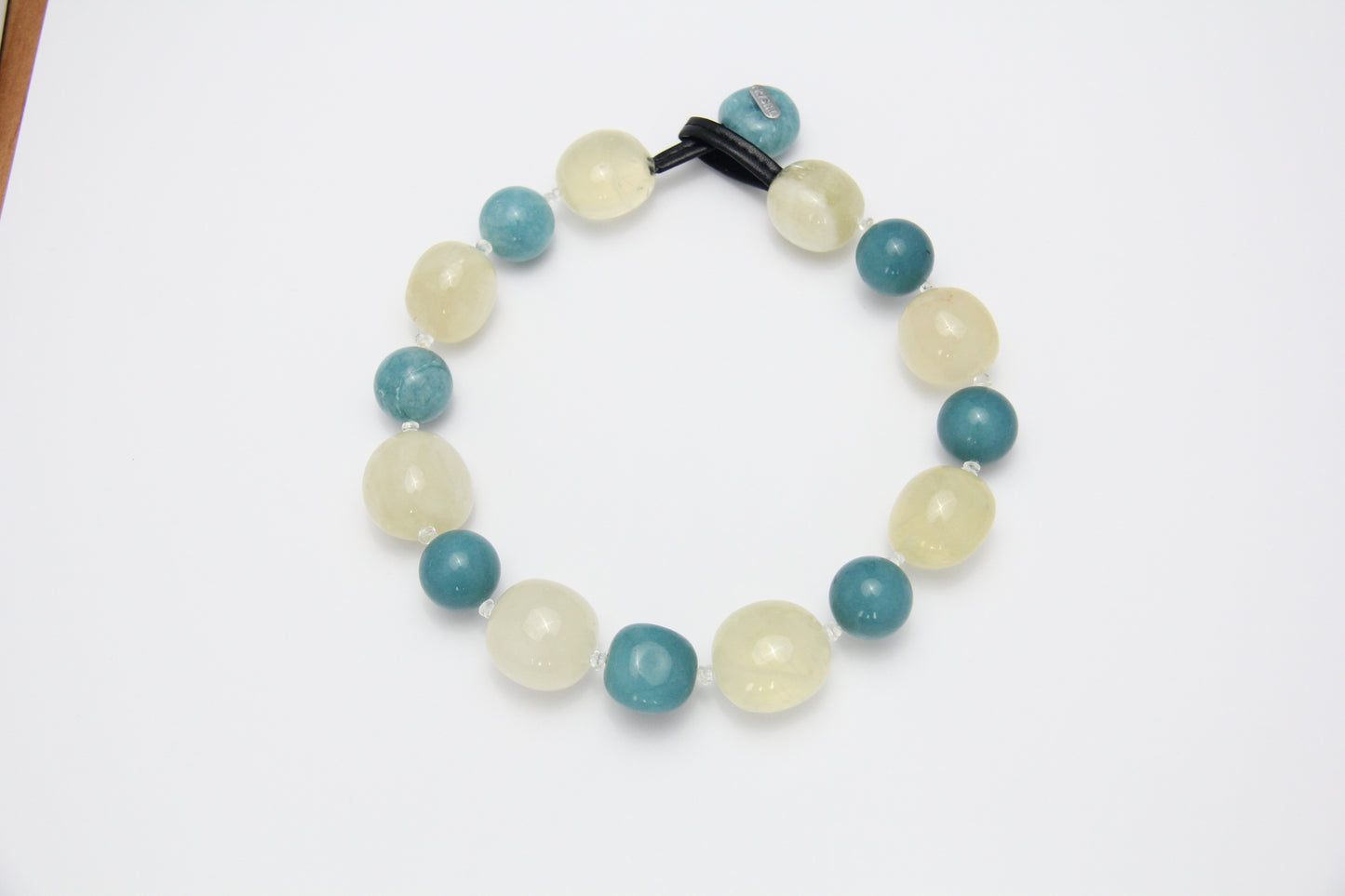 Necklace: citrine, blue chalcedony