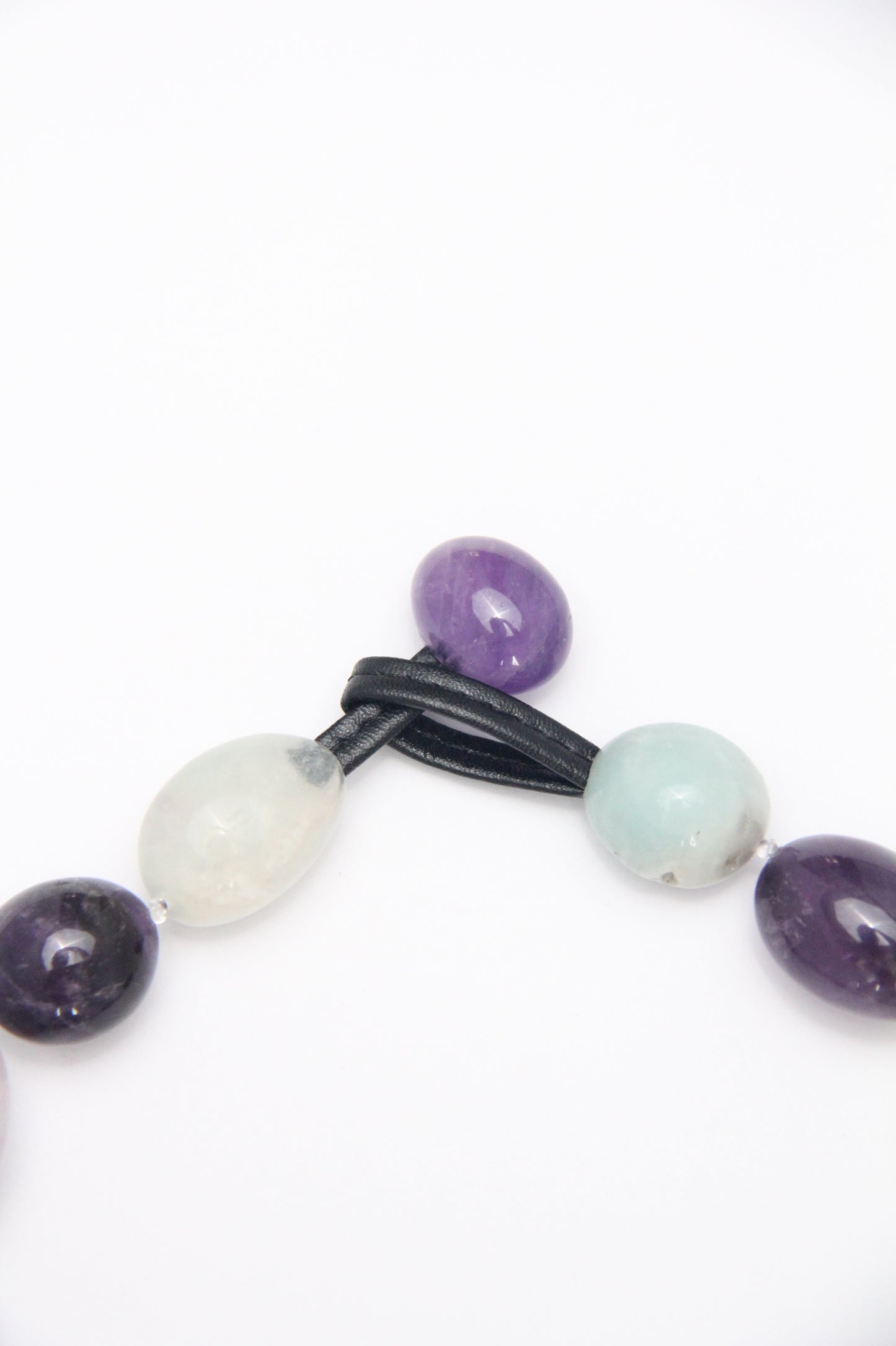 Necklace: amethyst, fluorite, amazonite