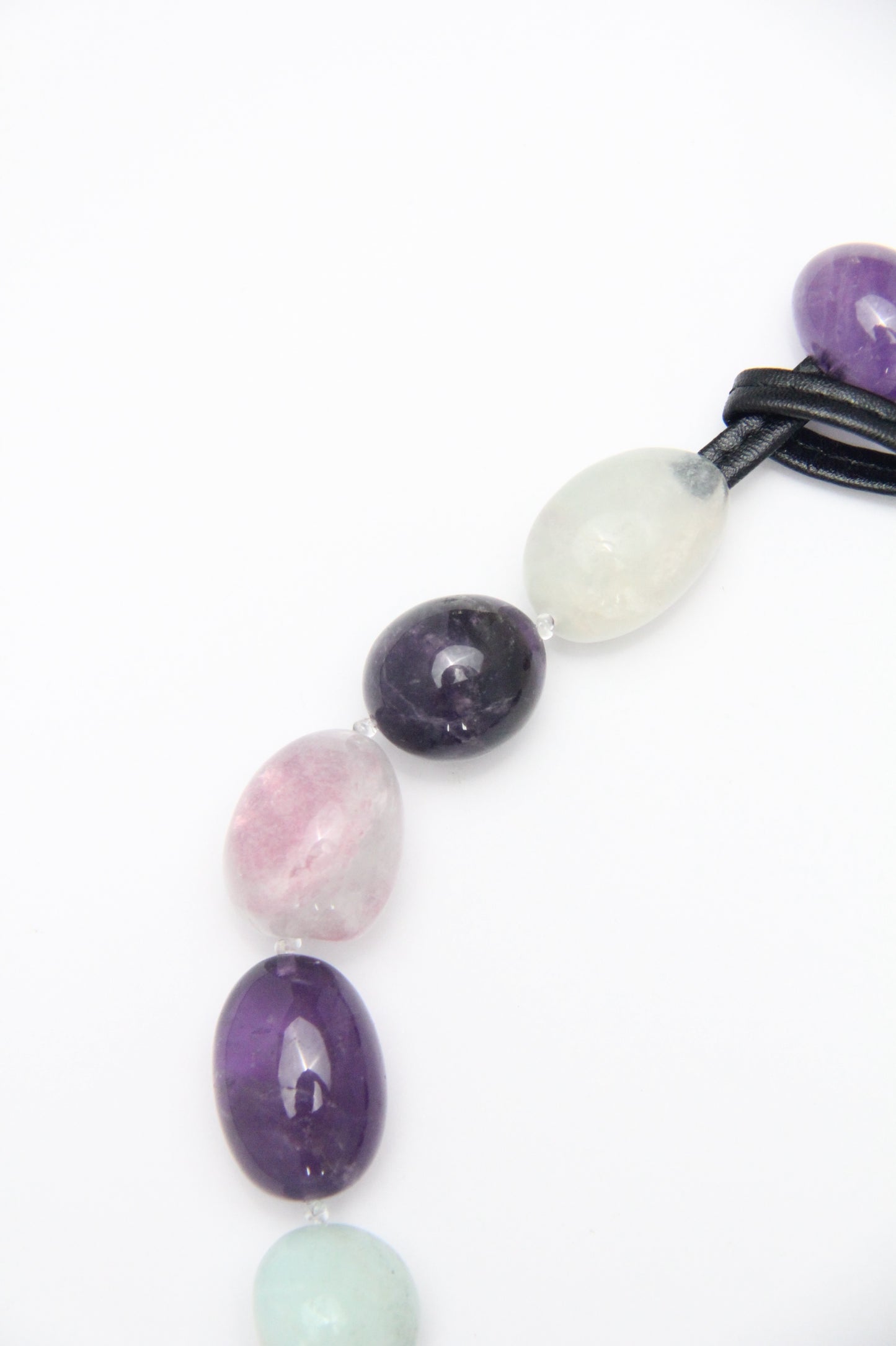 Necklace: amethyst, fluorite, amazonite