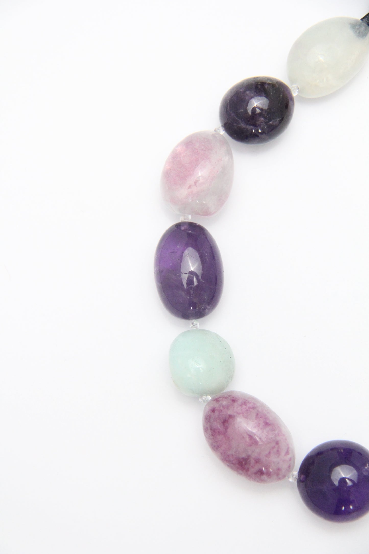 Necklace: amethyst, fluorite, amazonite