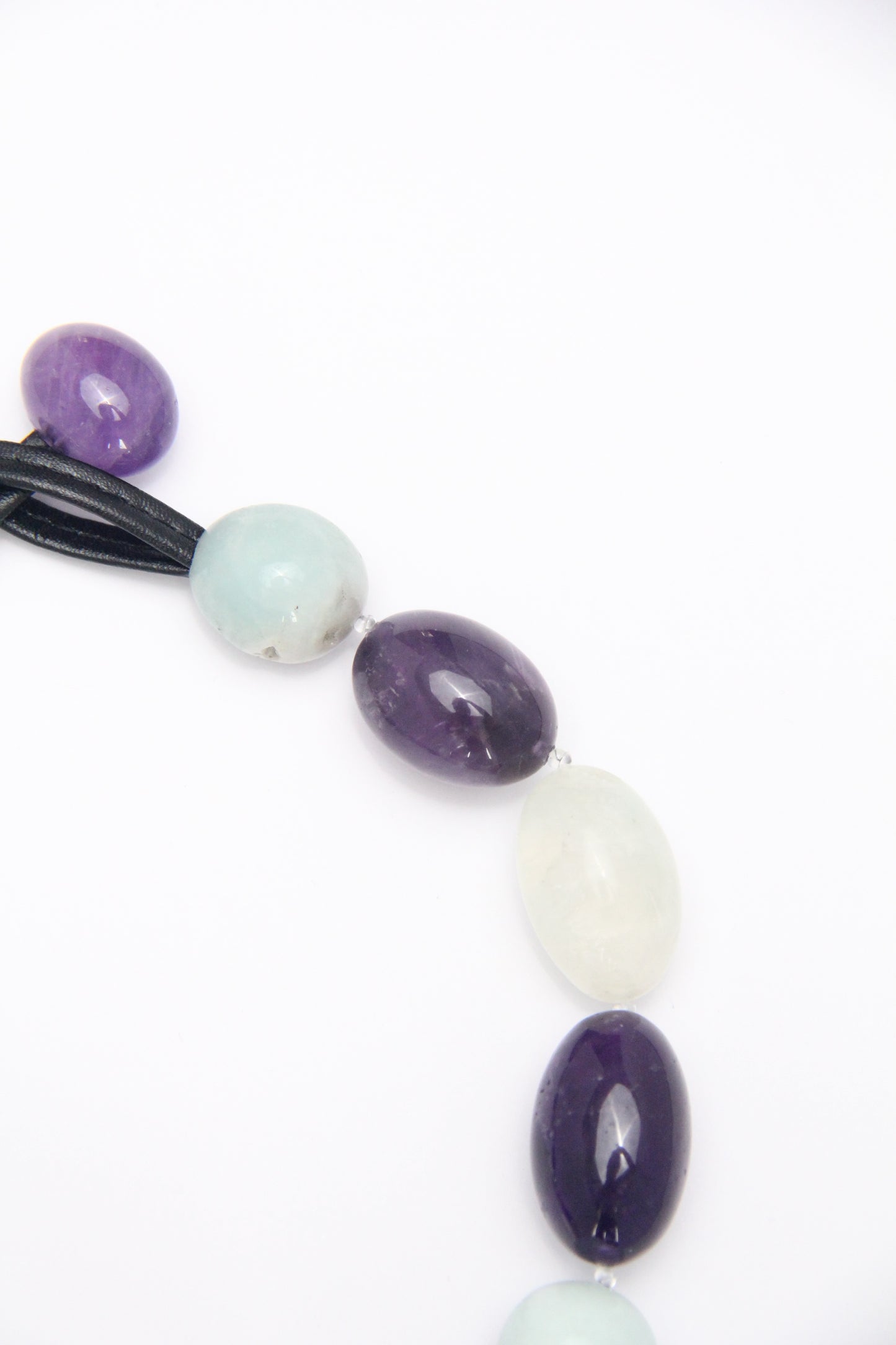 Necklace: amethyst, fluorite, amazonite