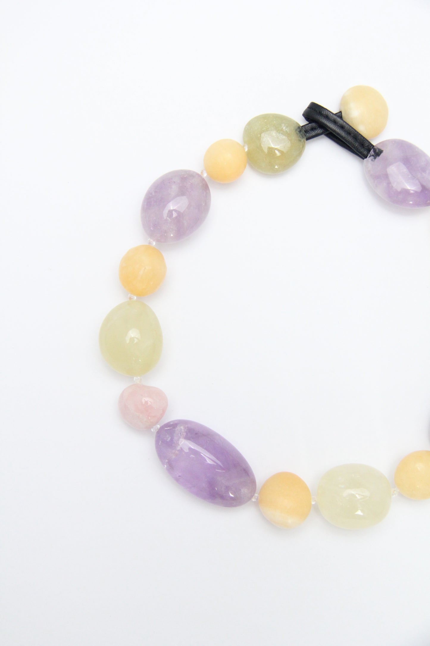 Necklace: amethyst, citrine, rose quartz, cream yellow onyx