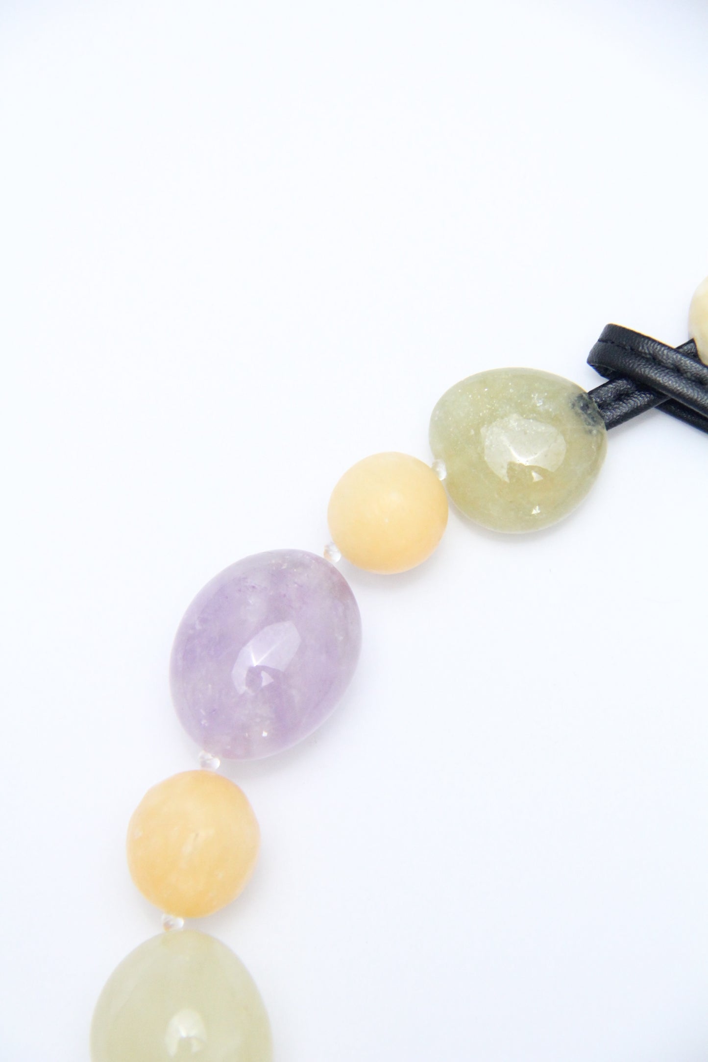 Necklace: amethyst, citrine, rose quartz, cream yellow onyx