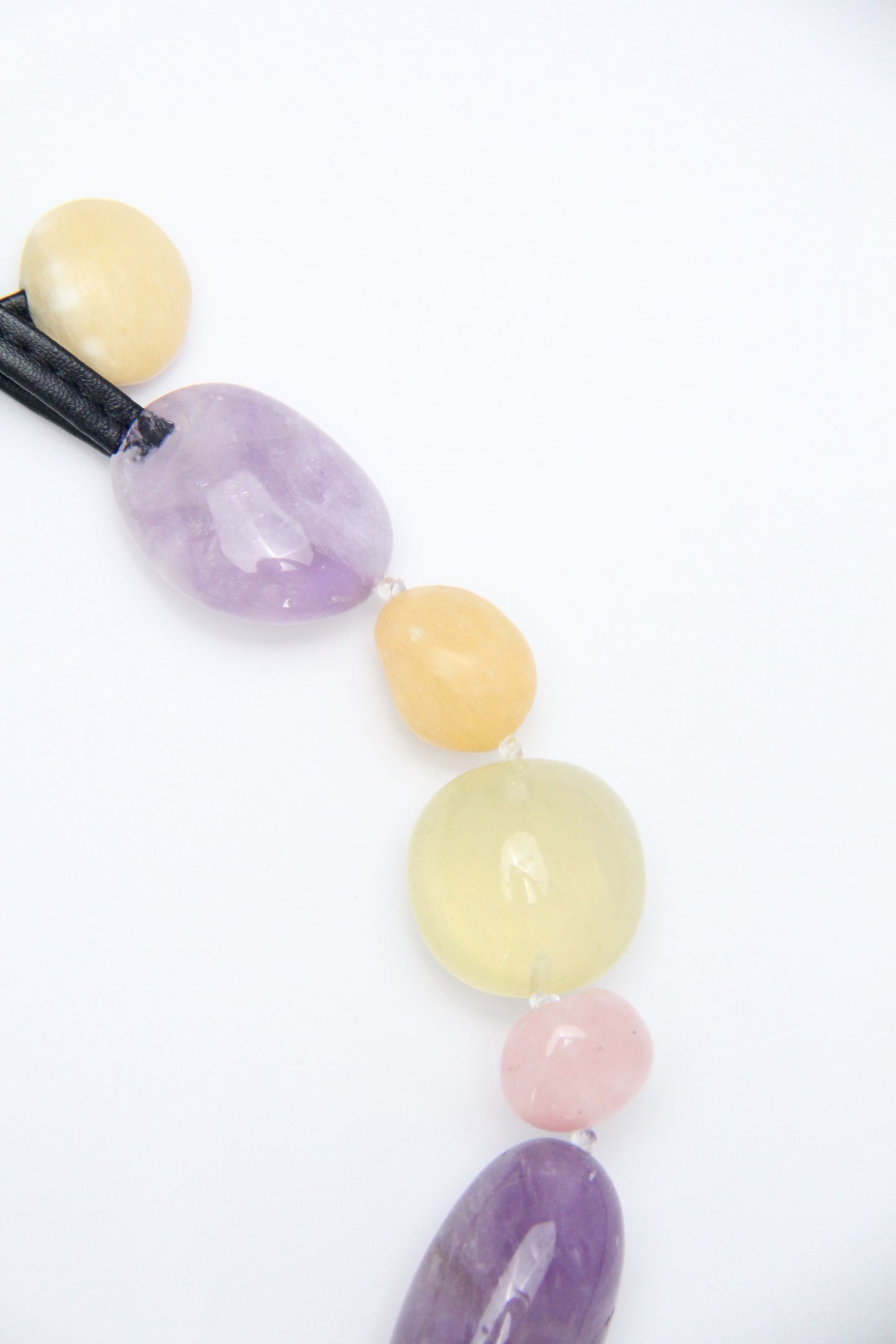 Necklace: amethyst, citrine, rose quartz, cream yellow onyx