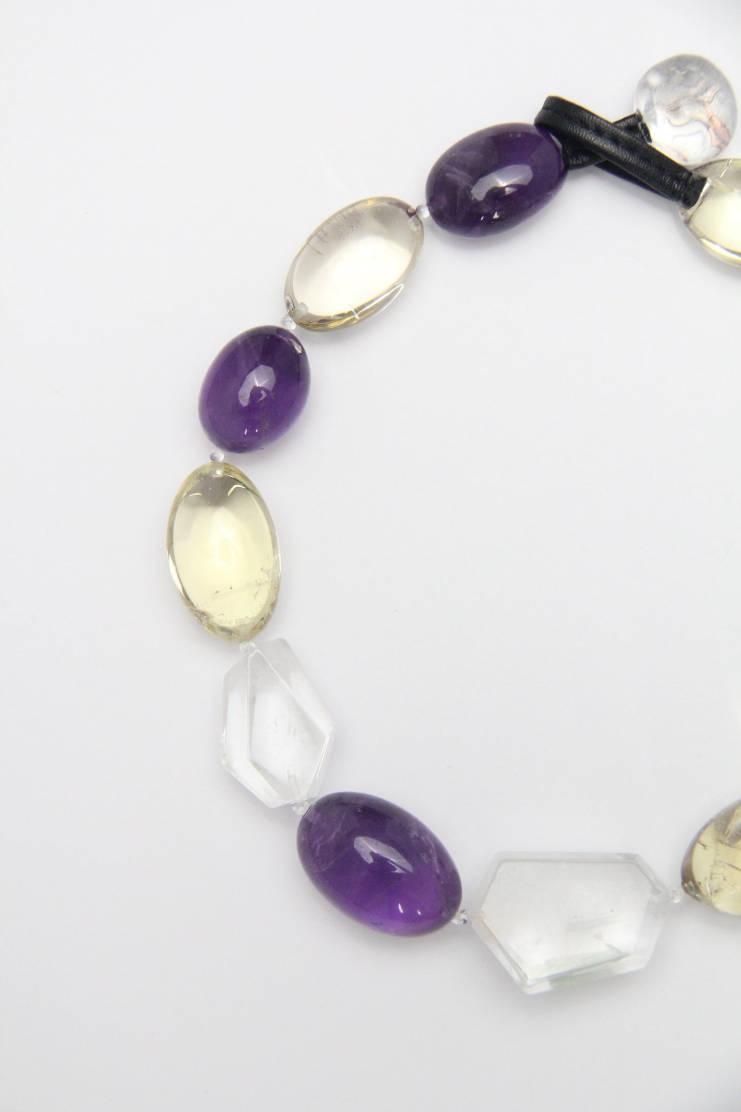 Necklace: amethyst, citrine, white crystal