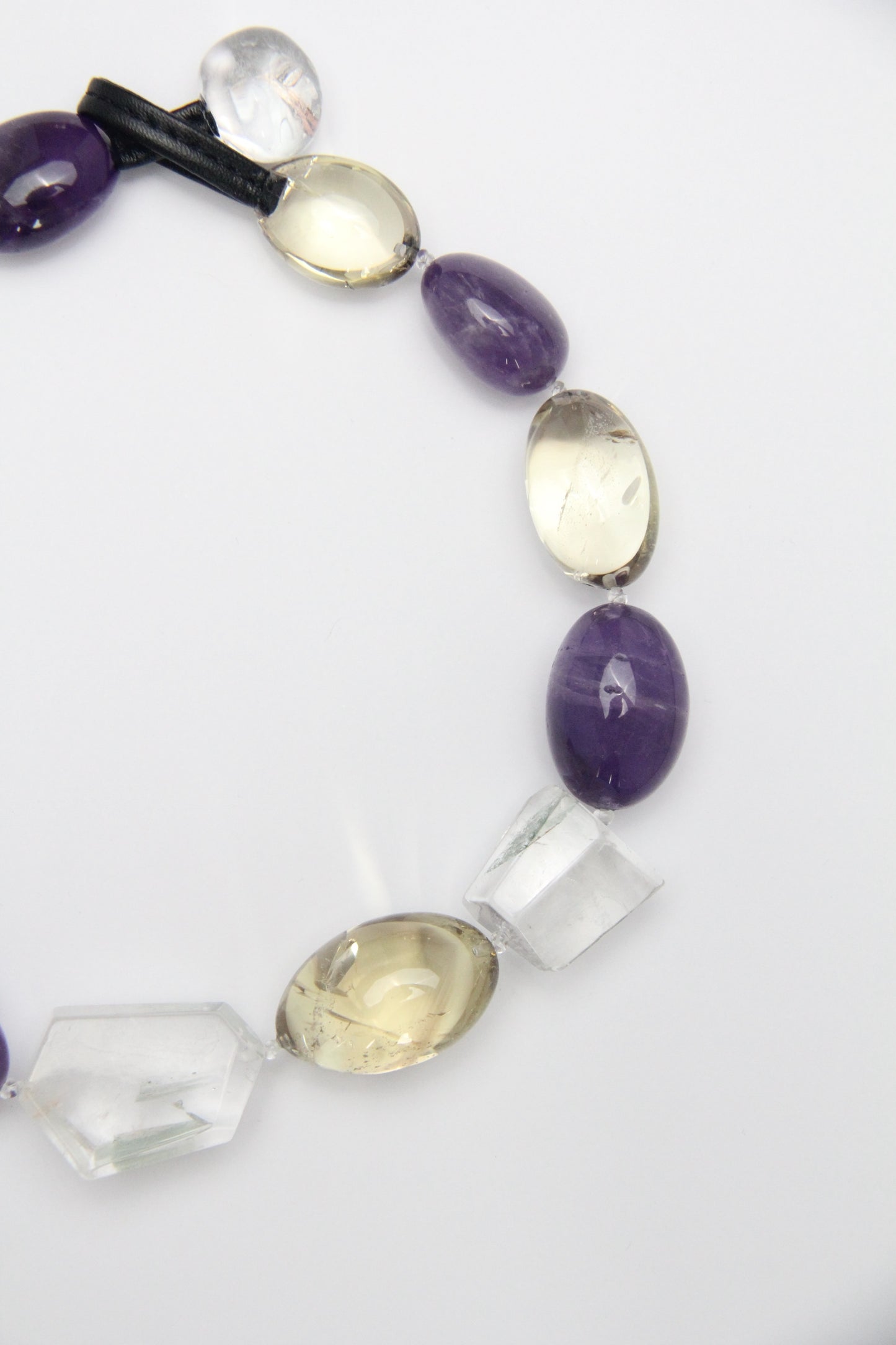 Necklace: amethyst, citrine, white crystal