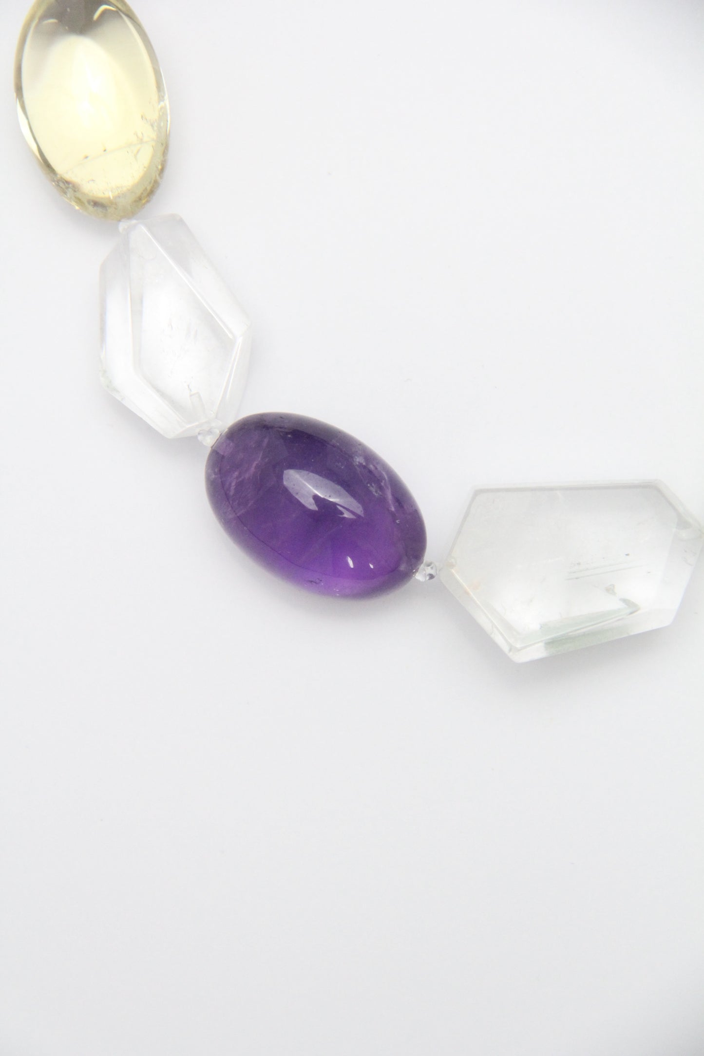 Necklace: amethyst, citrine, white crystal