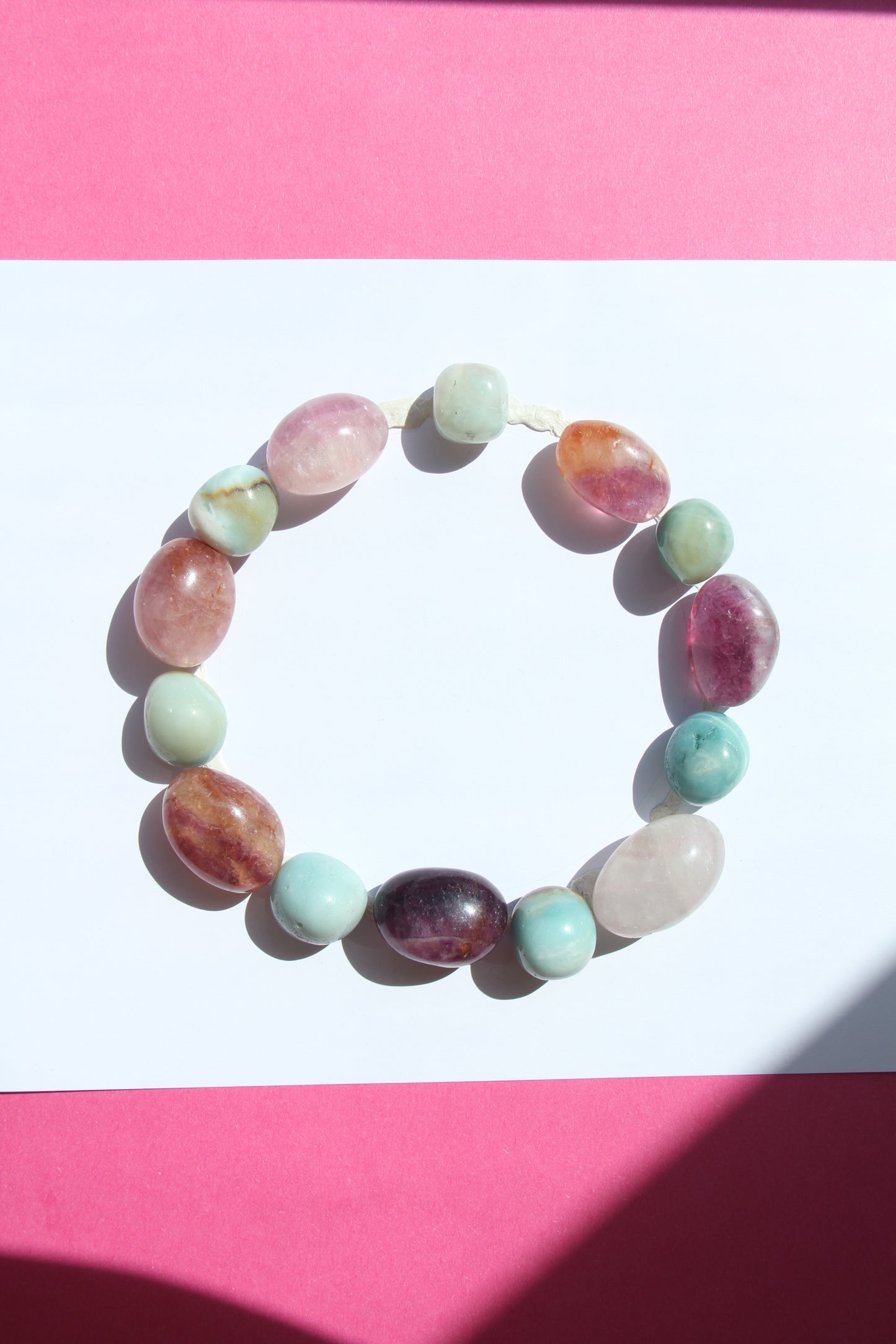 Necklace: fluorite, amazonite