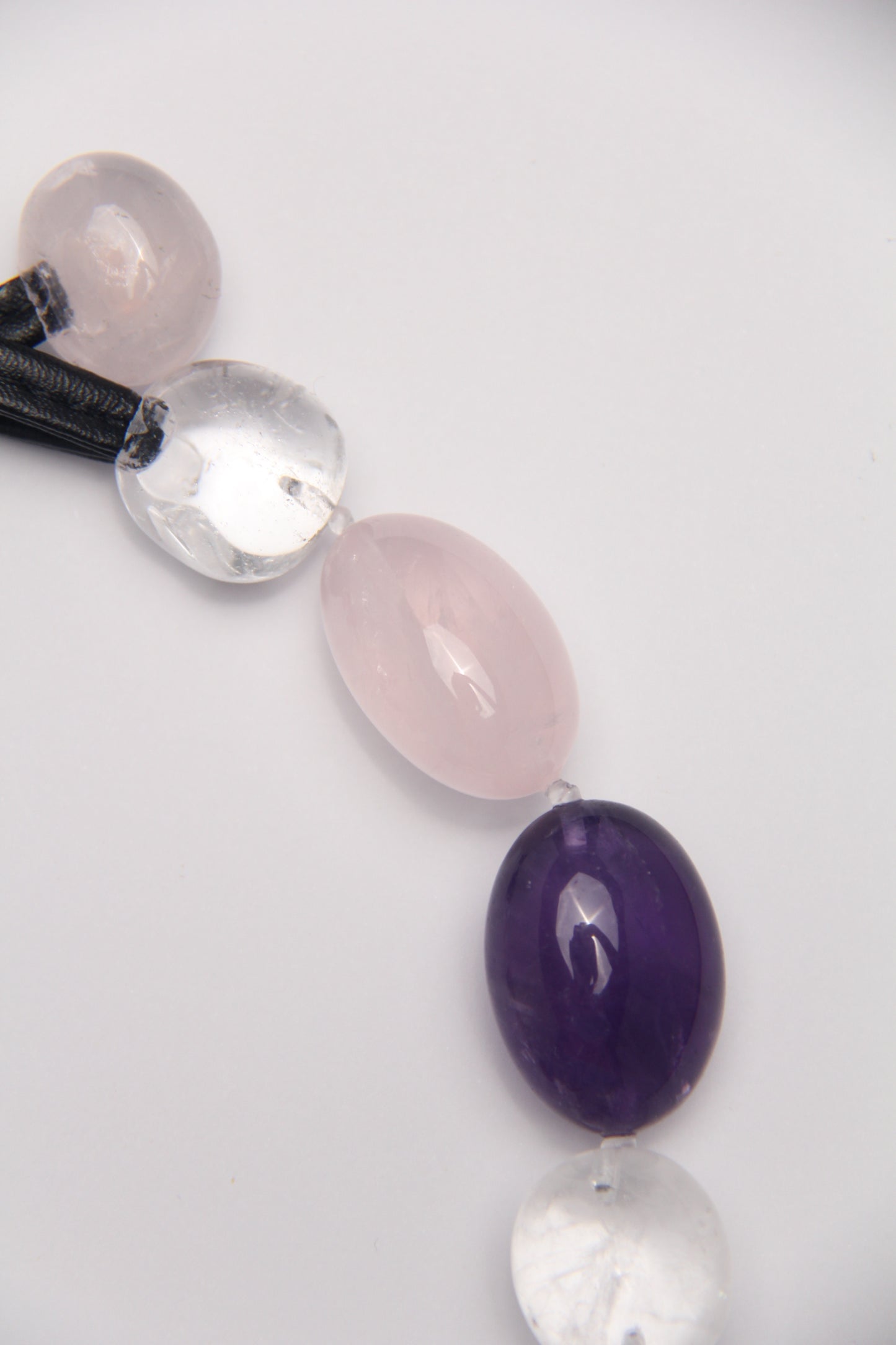 Necklace: amethyst, rose quartz, white crystal