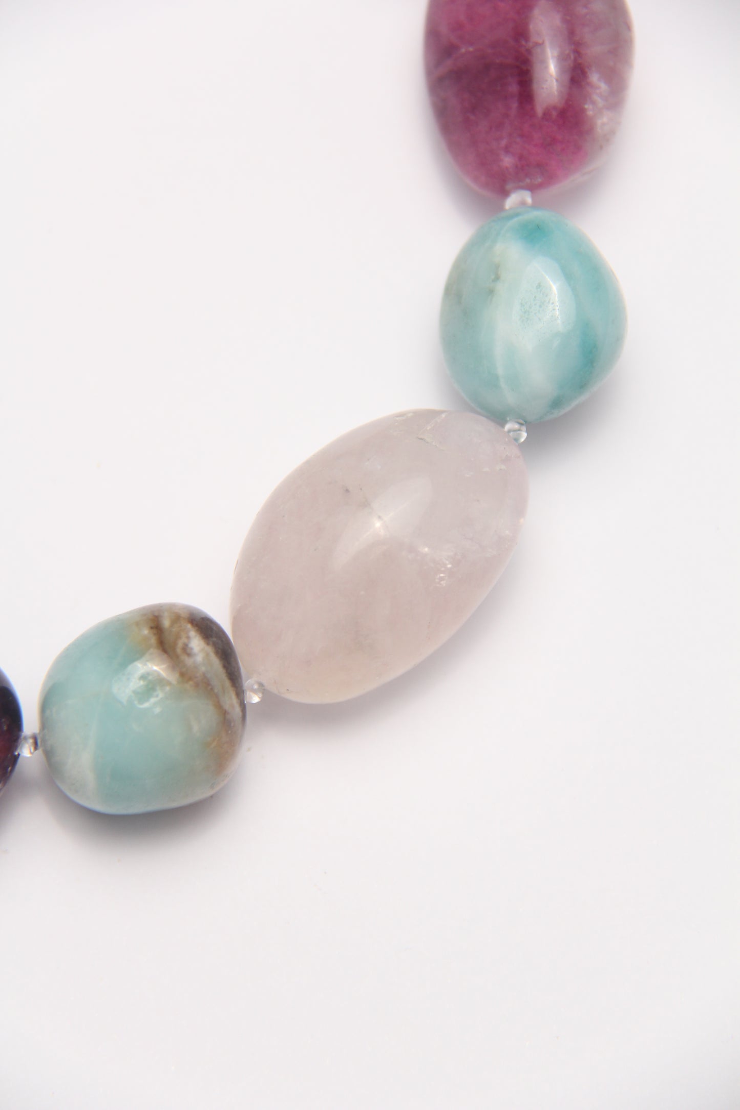 Necklace: fluorite, amazonite