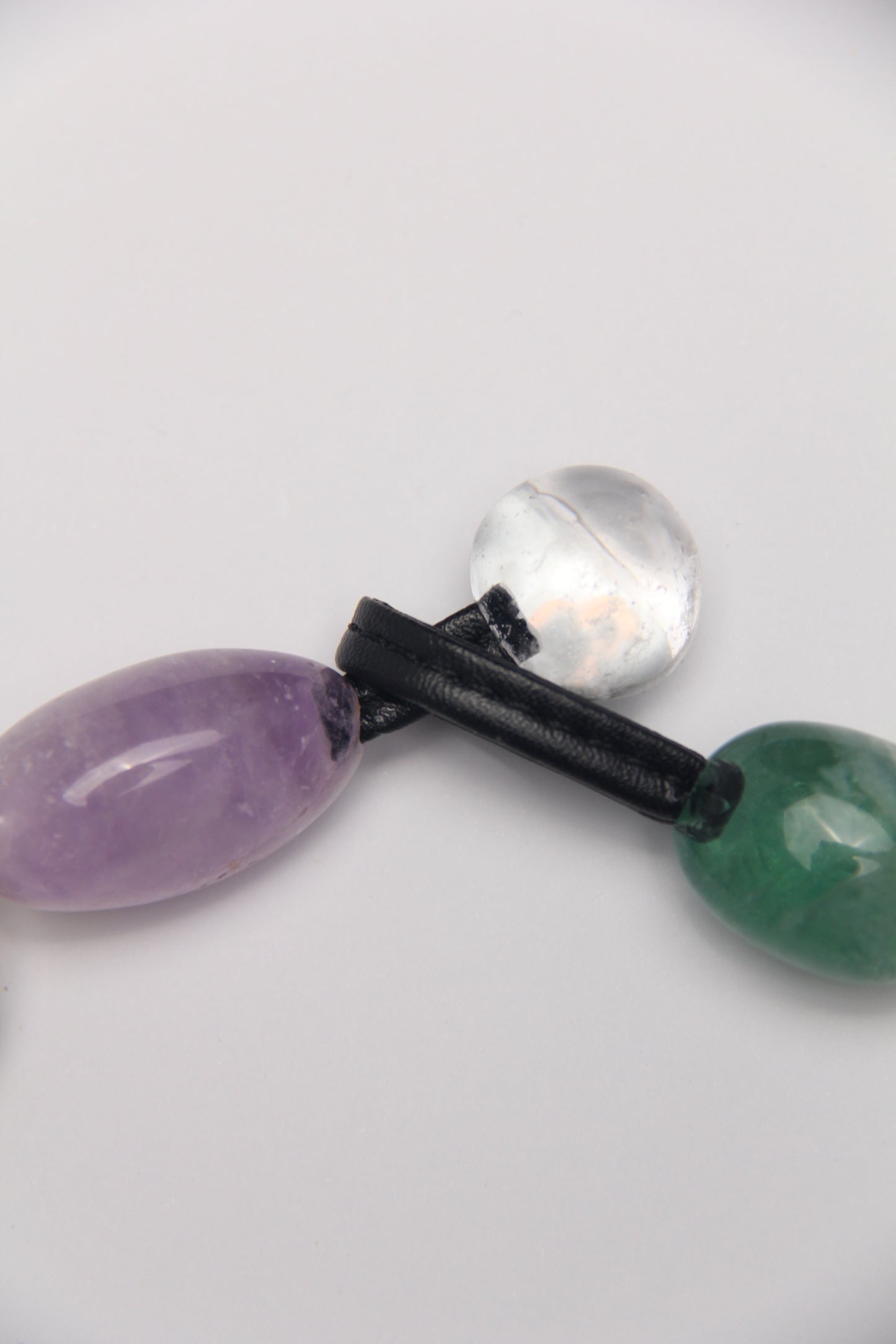 Necklace: aquamarine, ghost crystal, fluorite, amethyst, citrine