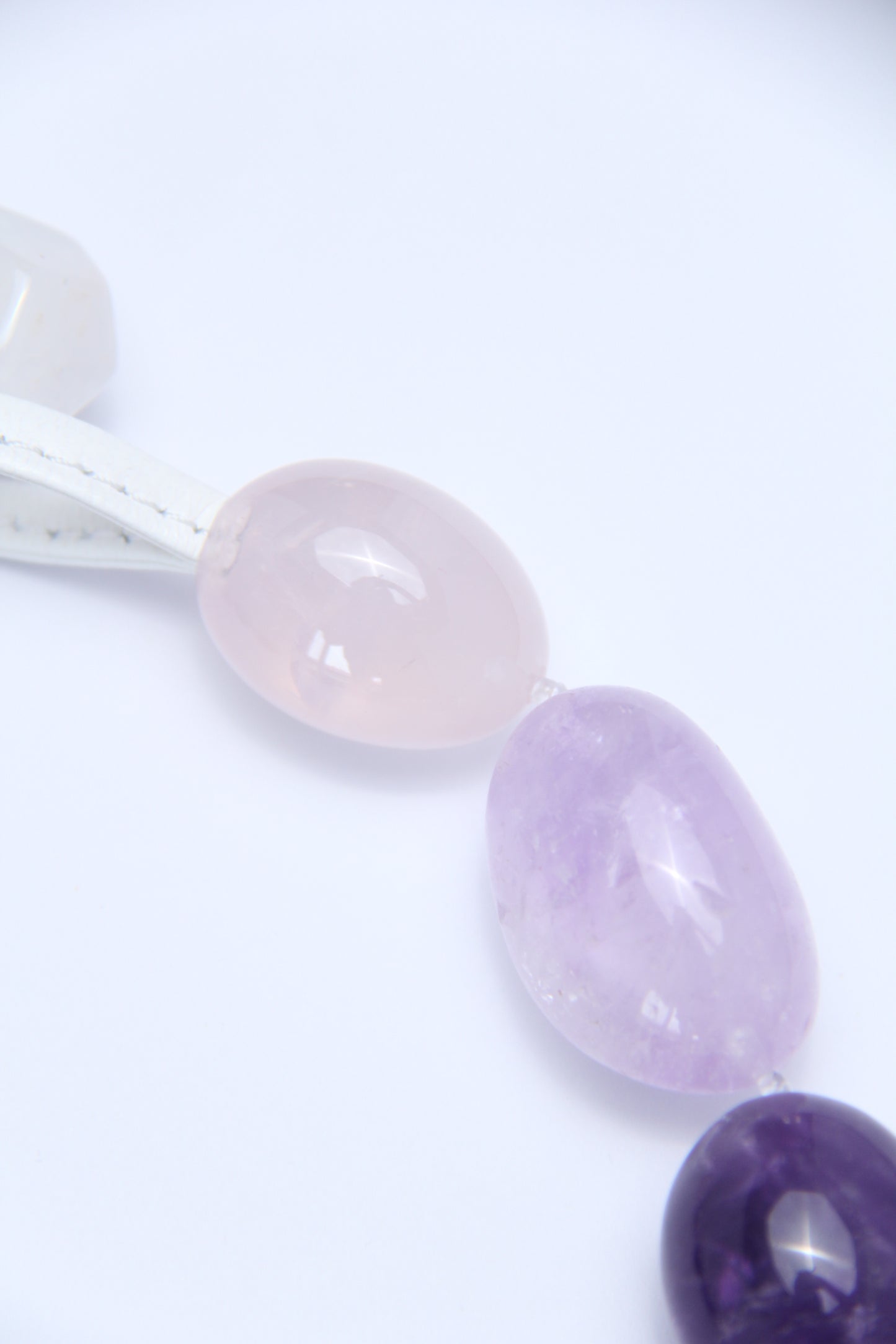 Necklace: rose quartz, amethyst