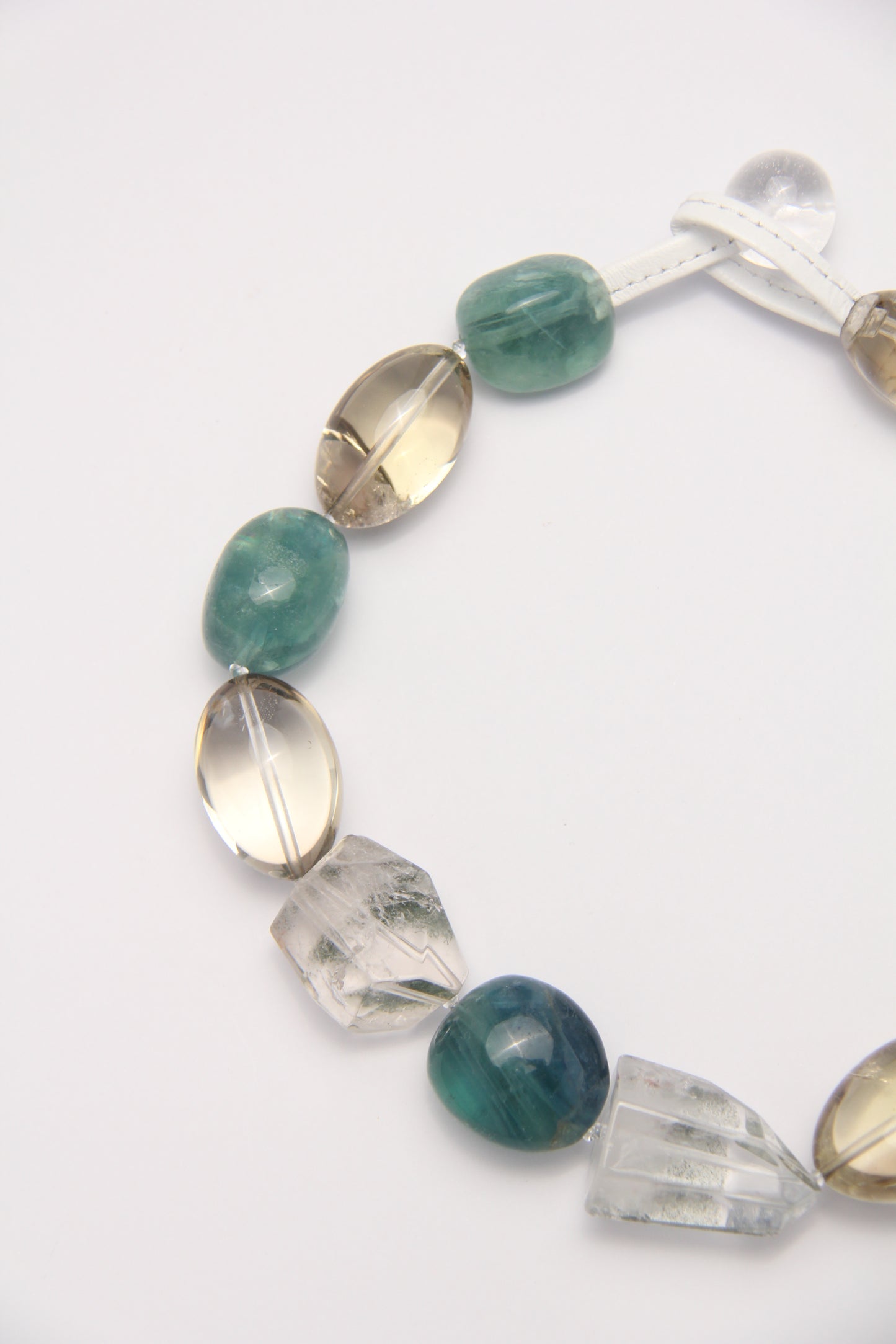 Necklace: ghost crystal, citrine, fluorite