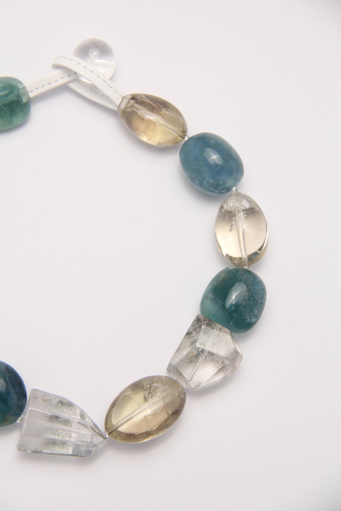 Necklace: ghost crystal, citrine, fluorite