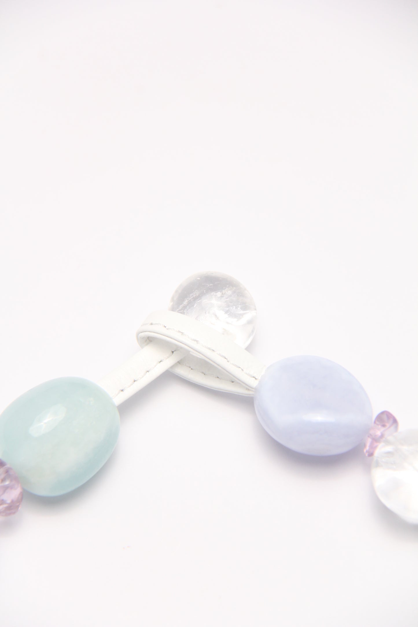 Necklace: amethyst, blue lace agate, aquamarine