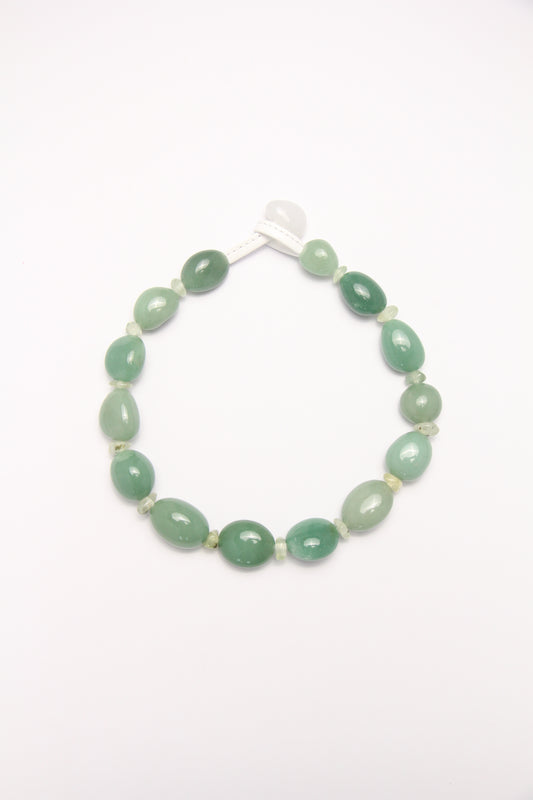 Necklace: green aventurine, prehnite