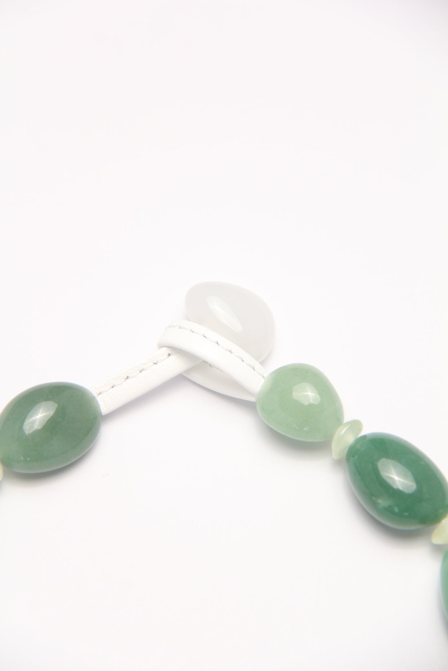 Necklace: green aventurine, prehnite