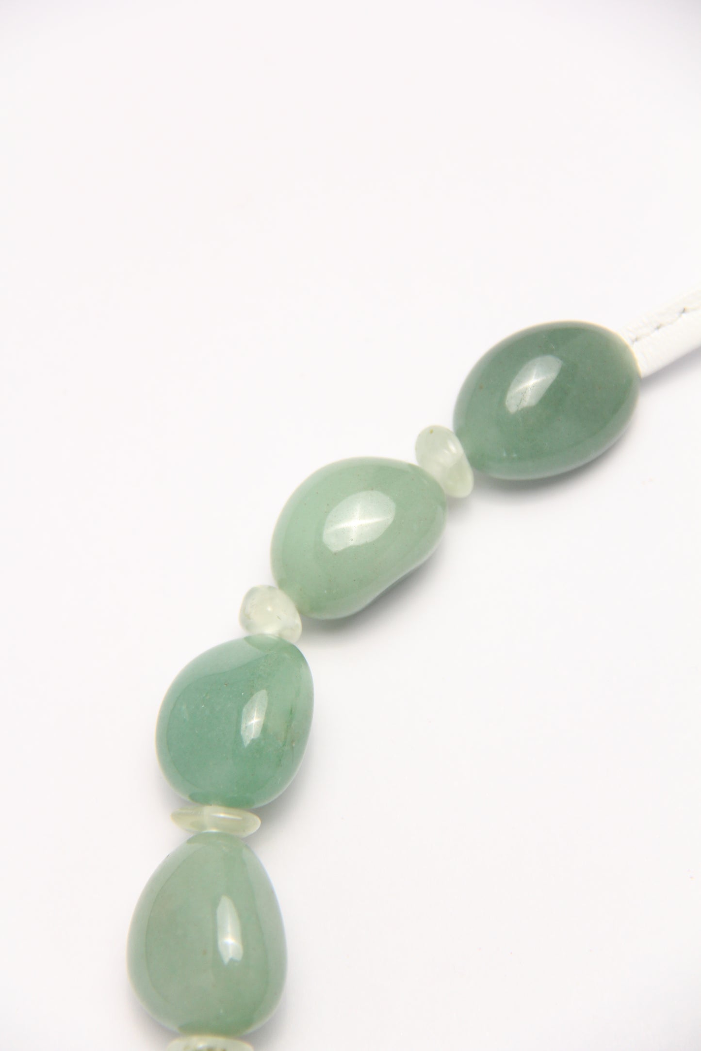 Necklace: green aventurine, prehnite