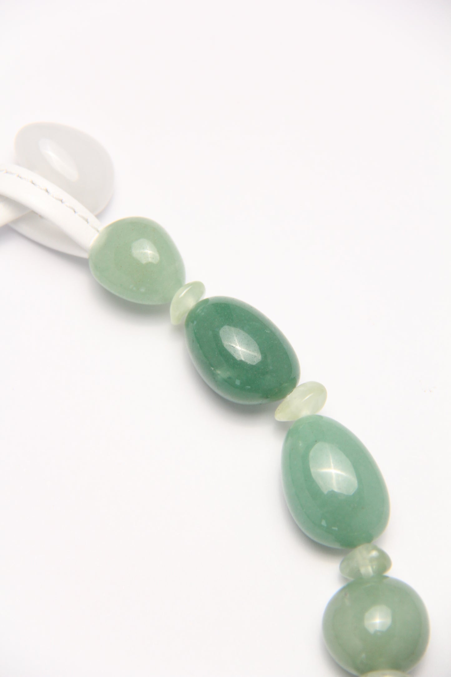 Necklace: green aventurine, prehnite