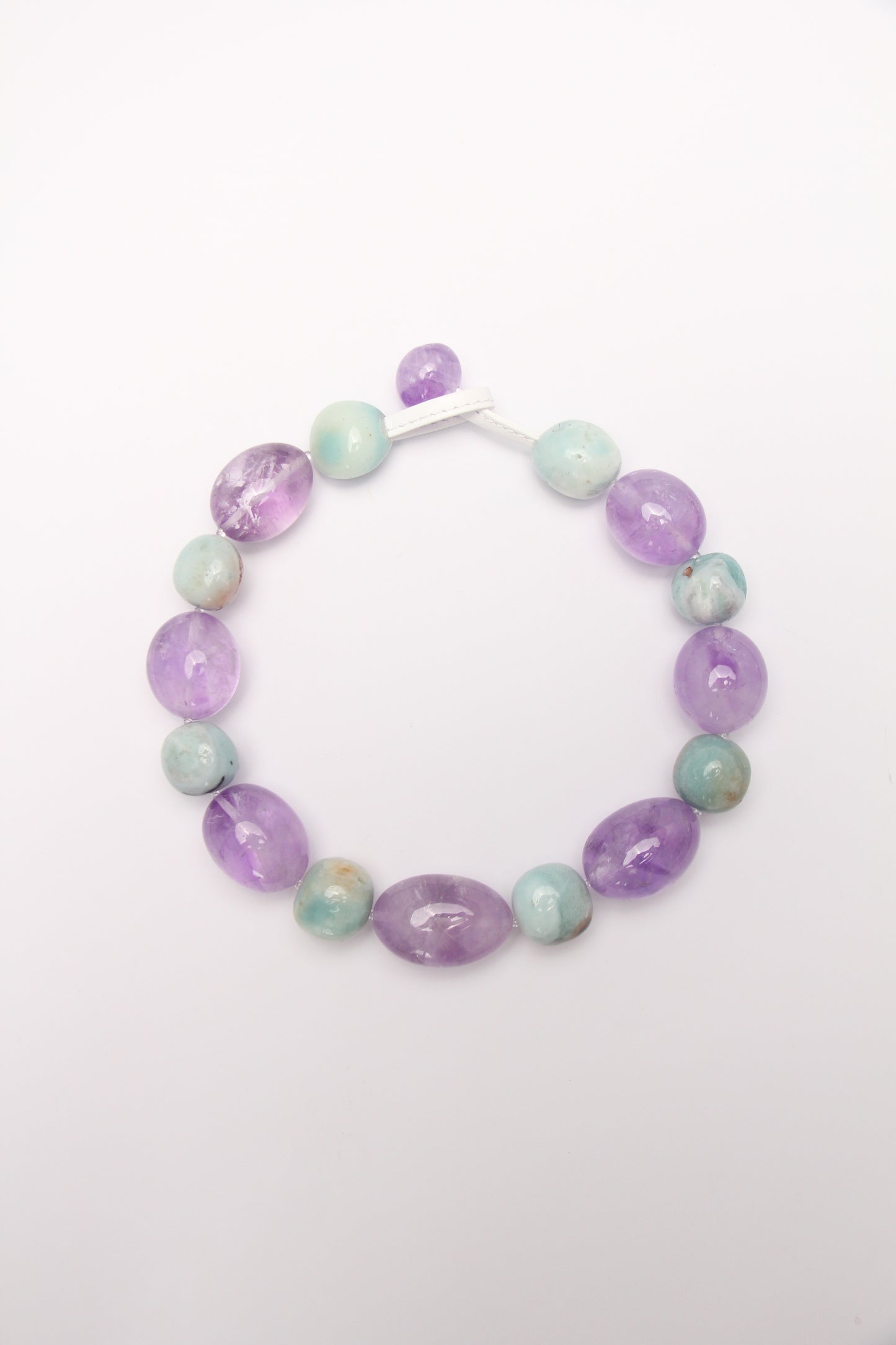 Necklace: amethyst, amazonite