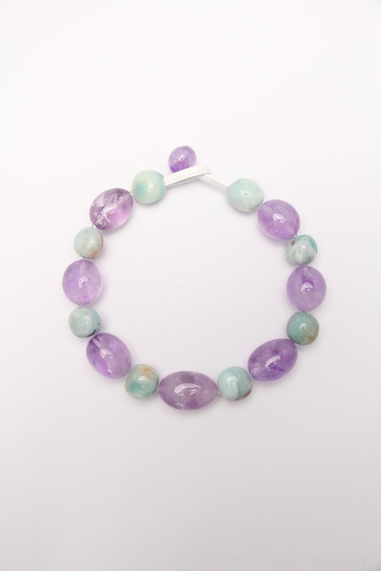 Necklace: amethyst, amazonite