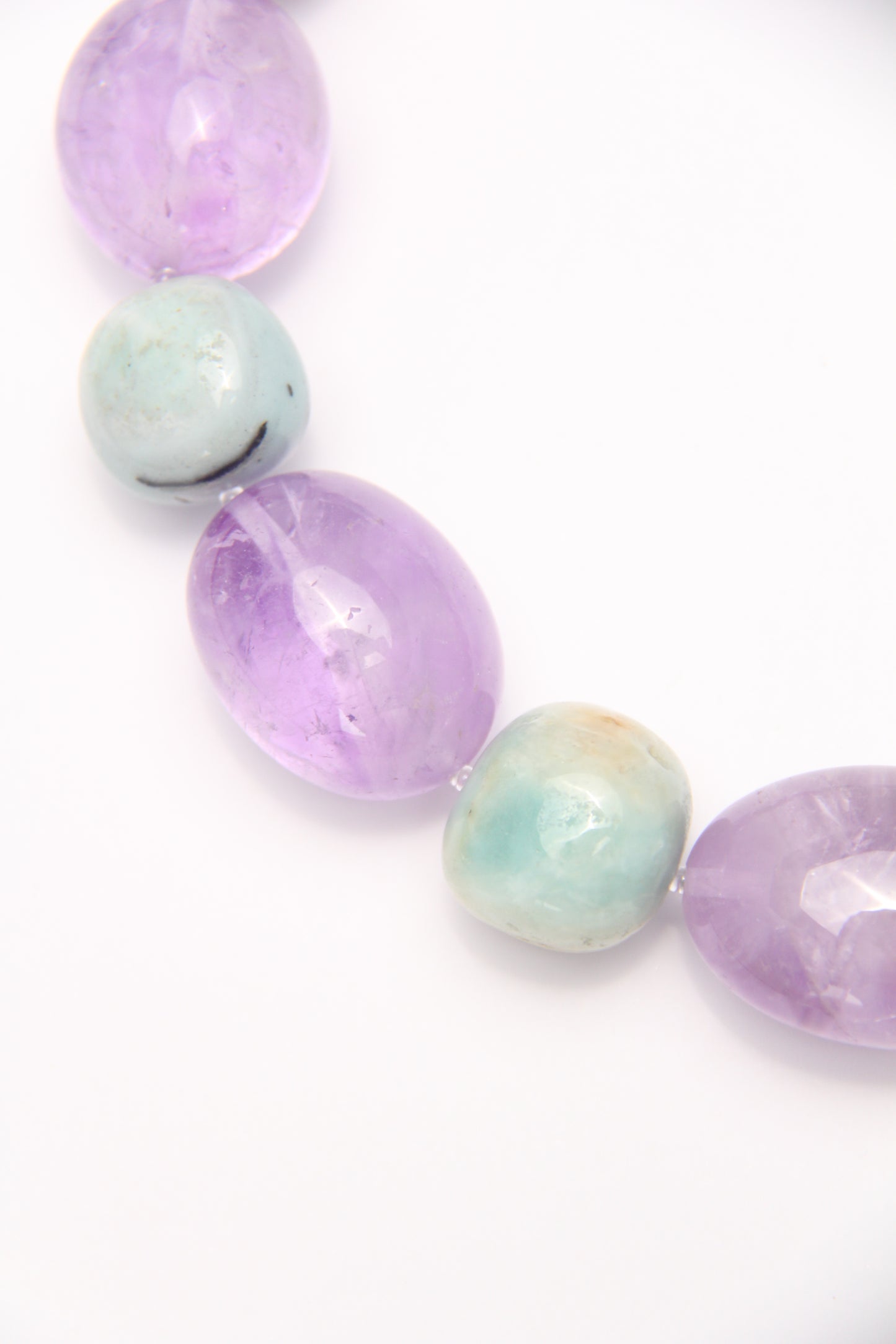 Necklace: amethyst, amazonite