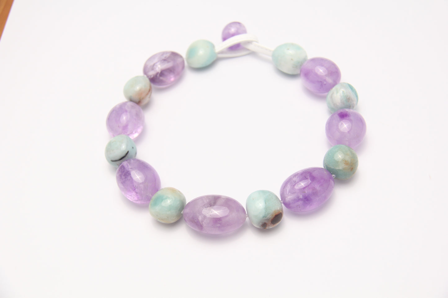 Necklace: amethyst, amazonite