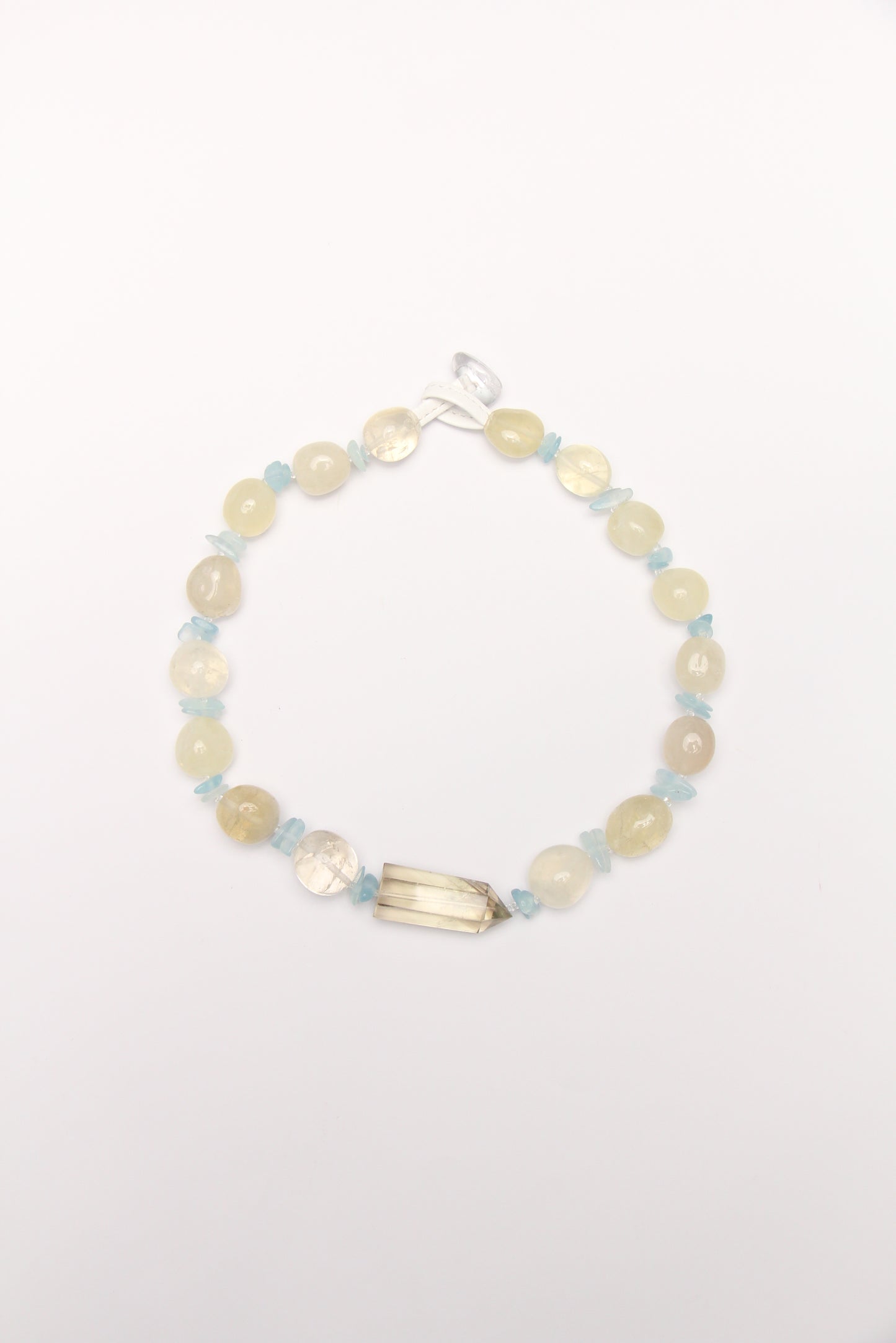 Necklace: citrine, aquamarine