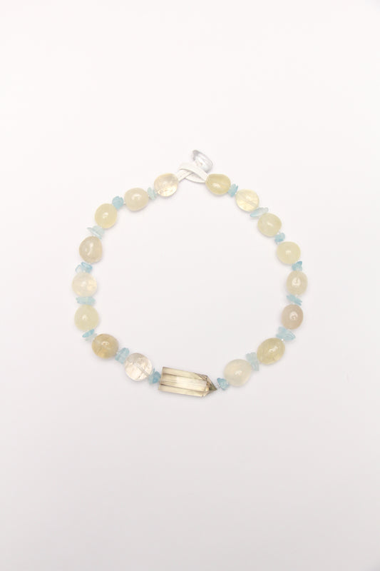 Necklace: citrine, aquamarine