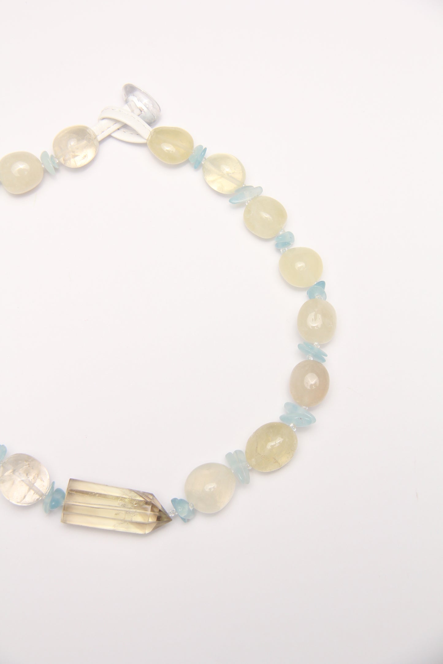 Necklace: citrine, aquamarine