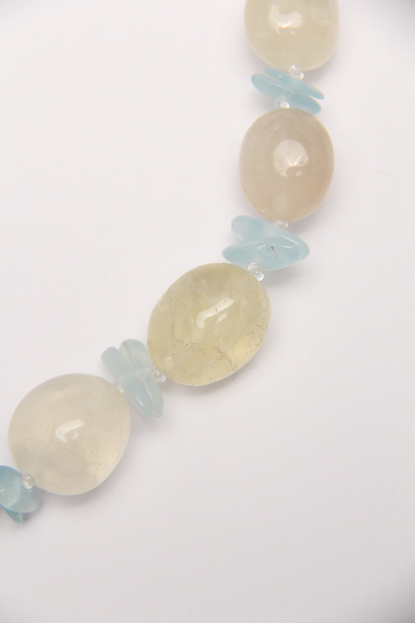 Necklace: citrine, aquamarine