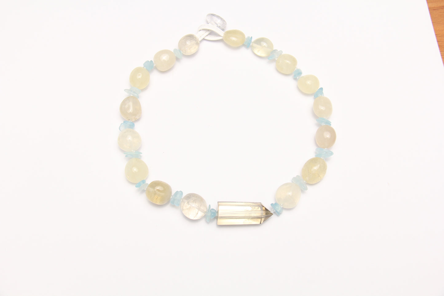 Necklace: citrine, aquamarine