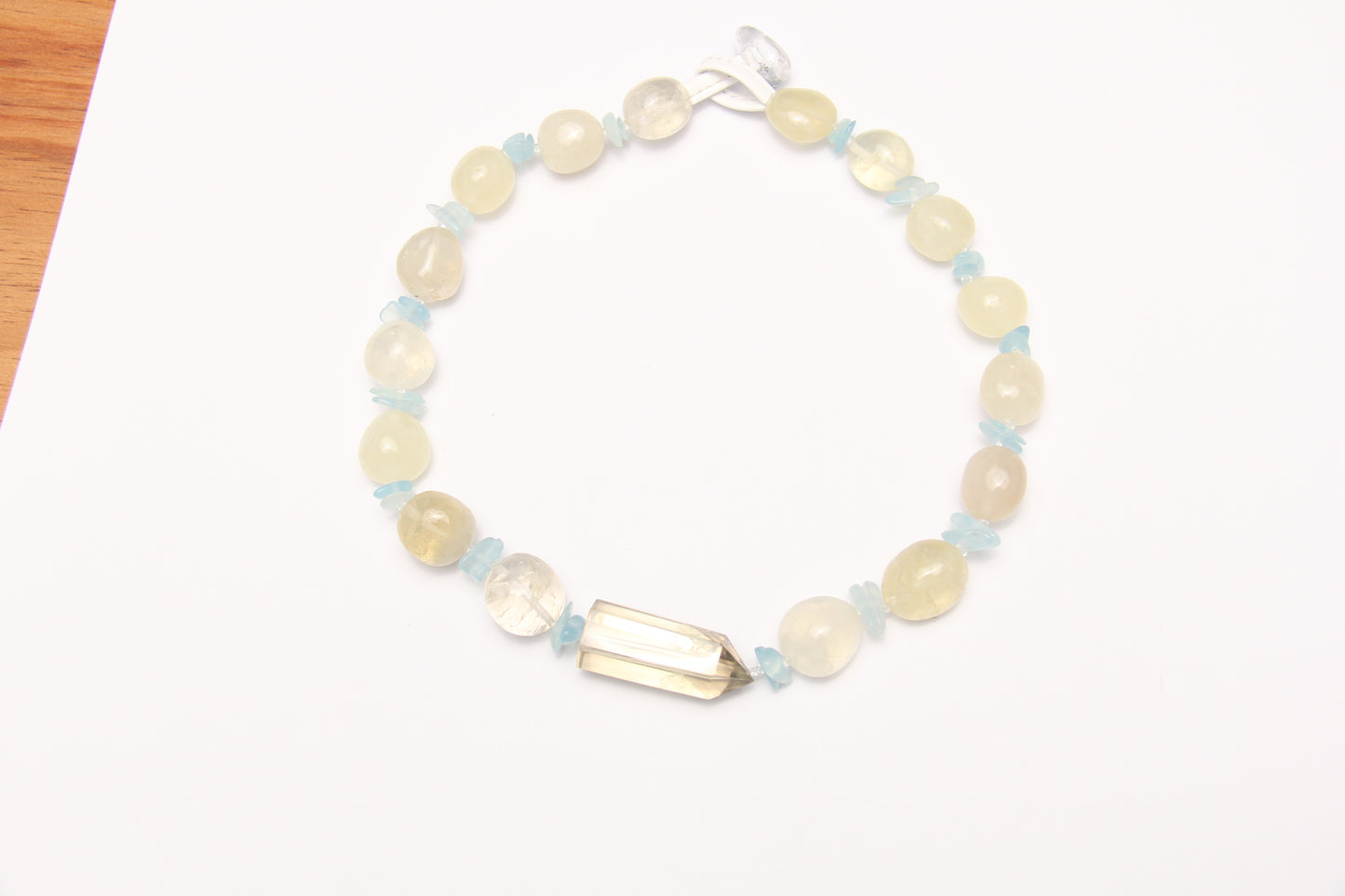 Necklace: citrine, aquamarine