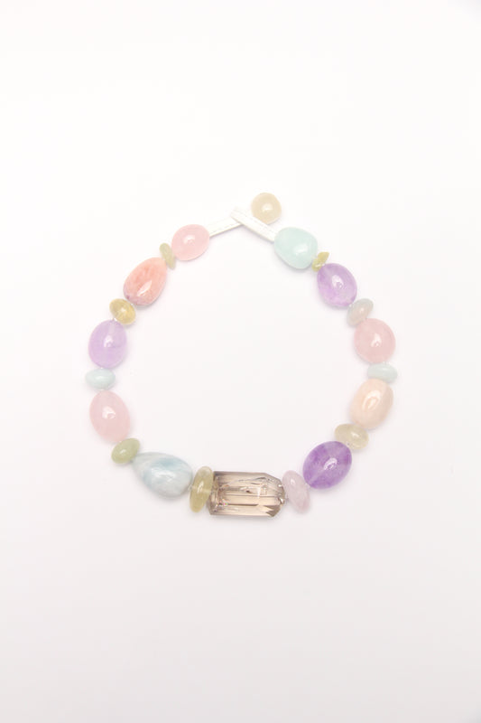 Necklace: smoky quartz, morganite, amethyst, aquamarine, rose quartz, citrine