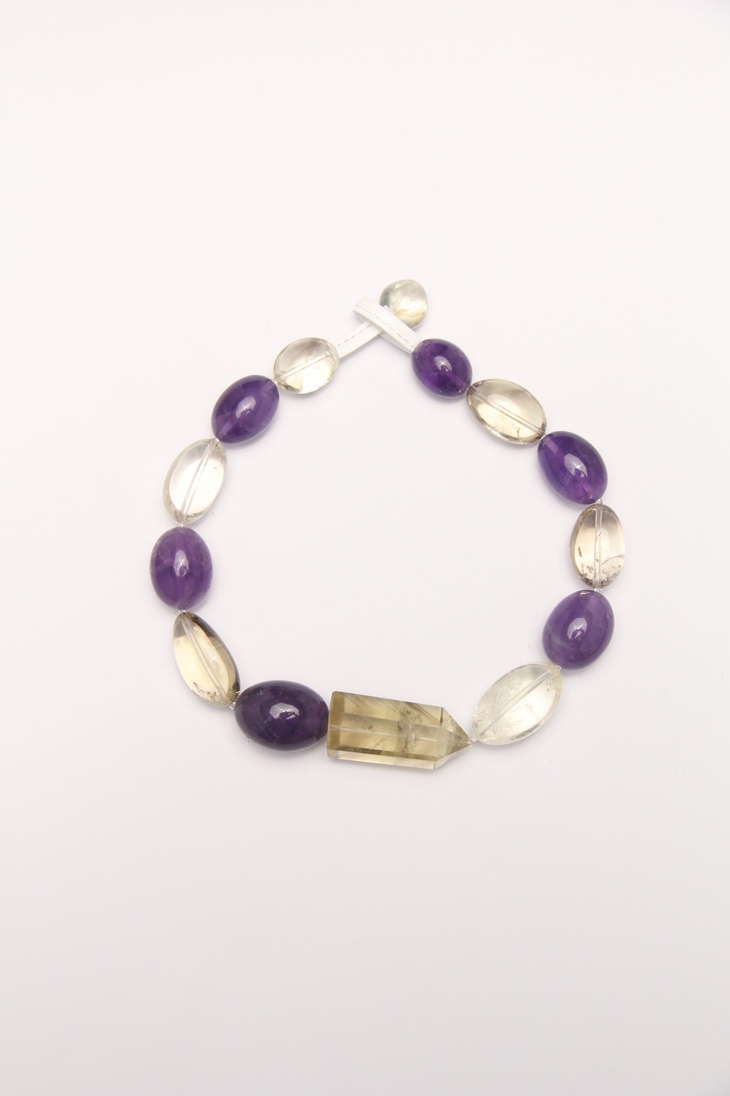 Necklace: citrine, amethyst