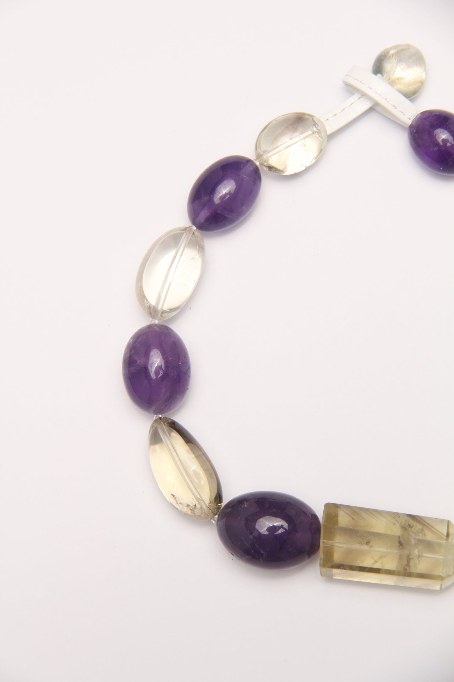 Necklace: citrine, amethyst