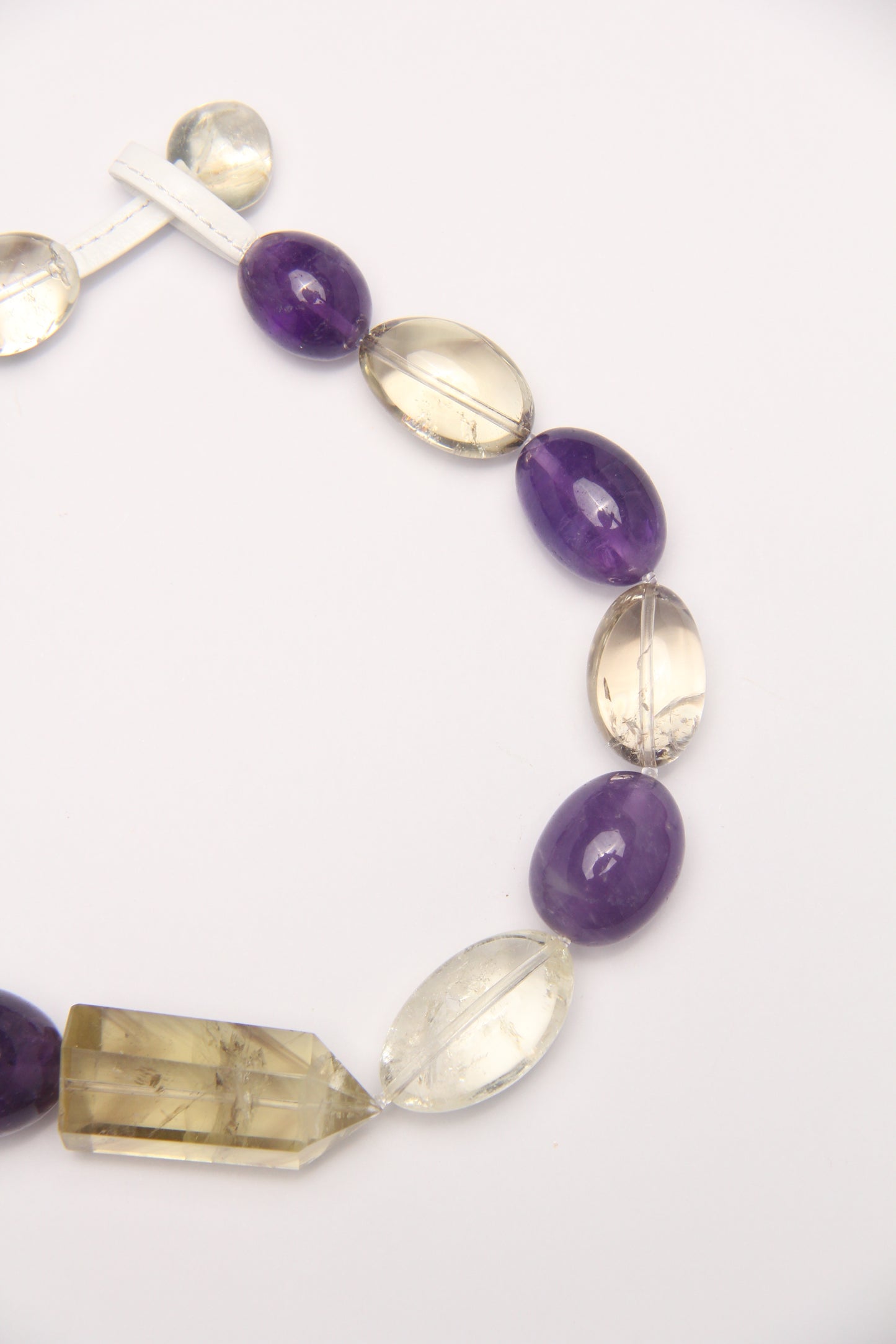 Necklace: citrine, amethyst