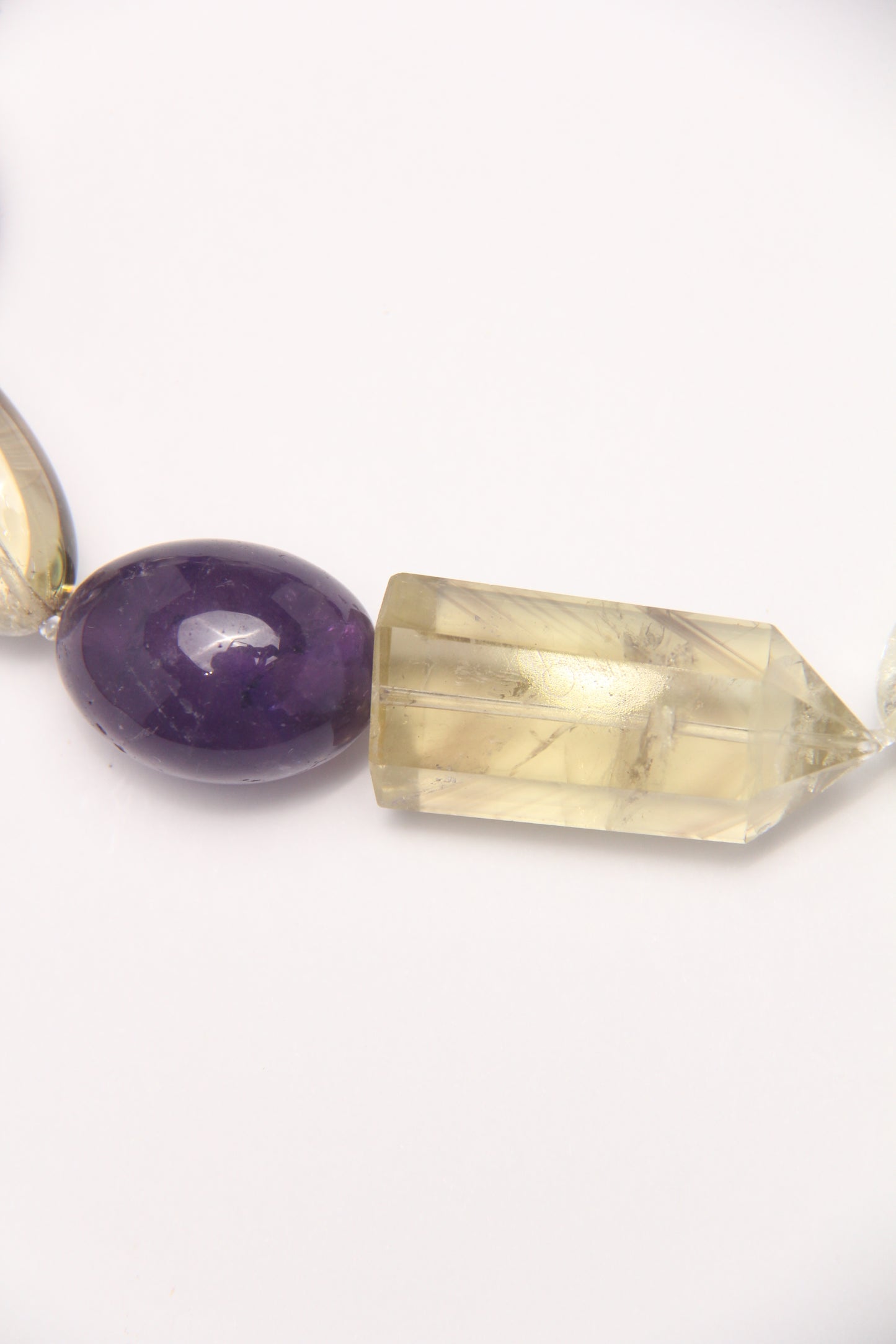 Necklace: citrine, amethyst