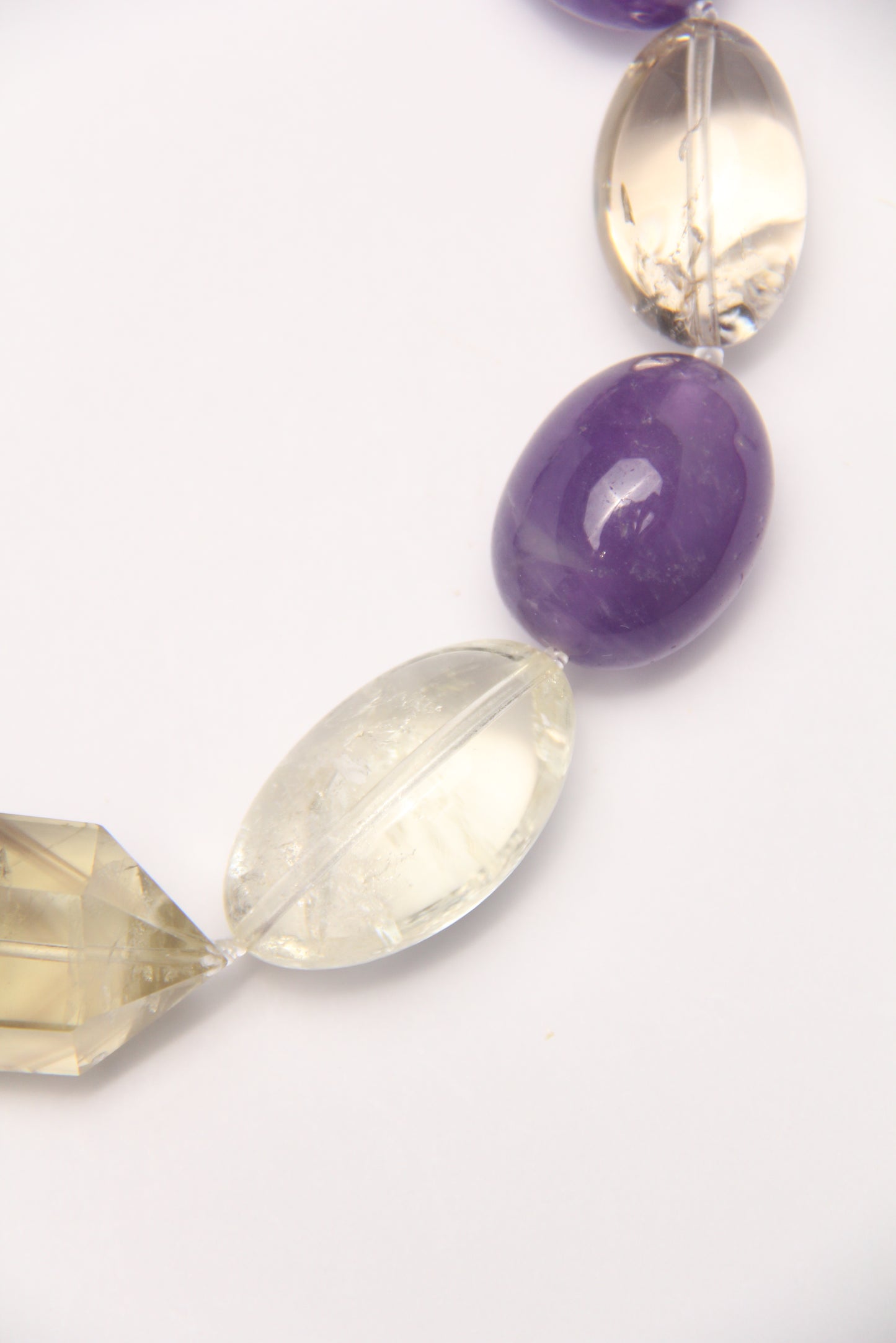 Necklace: citrine, amethyst