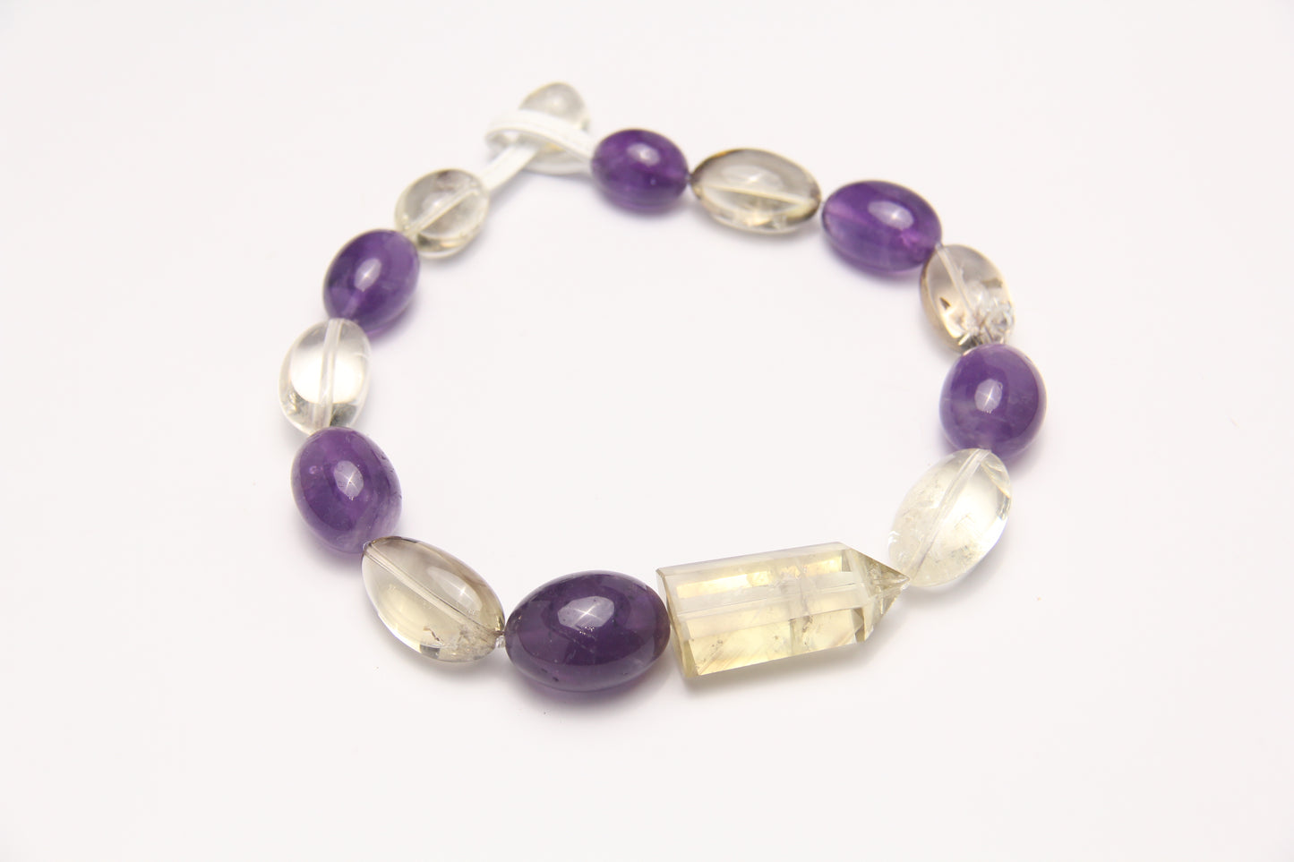 Necklace: citrine, amethyst