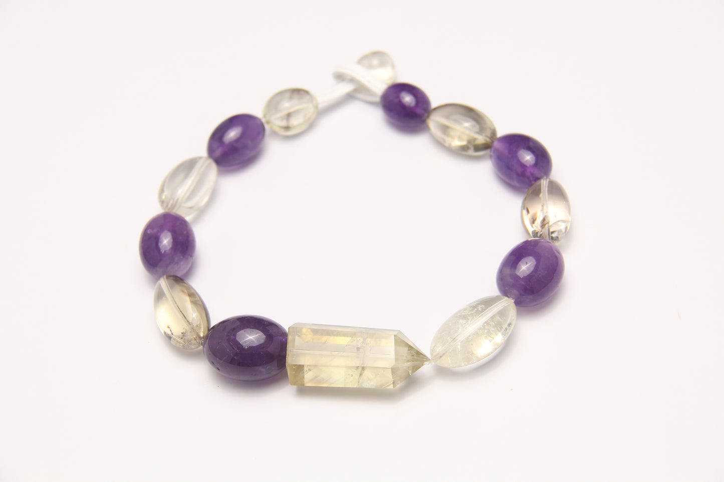 Necklace: citrine, amethyst