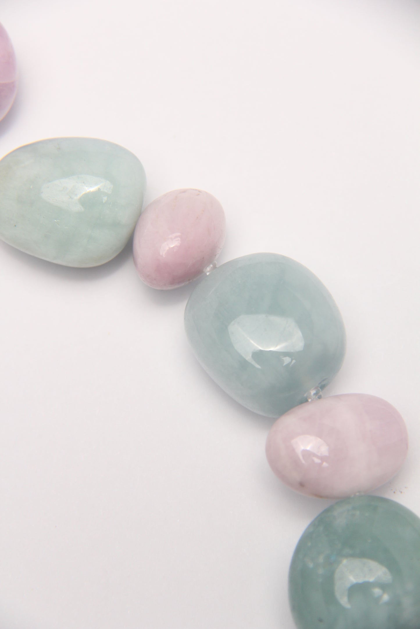 Necklace: aquamarine, kunzite