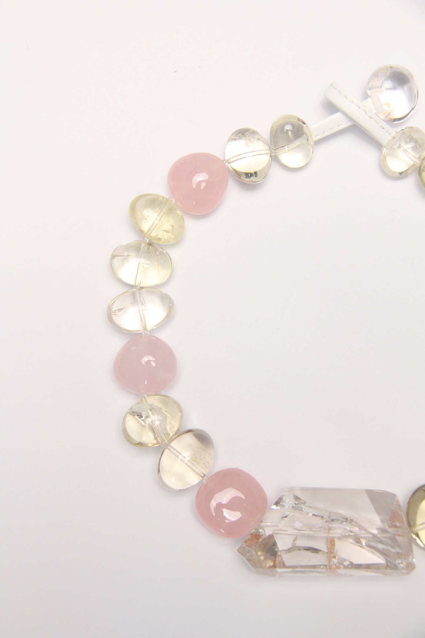 Necklace: quartz, rose quartz, citrine